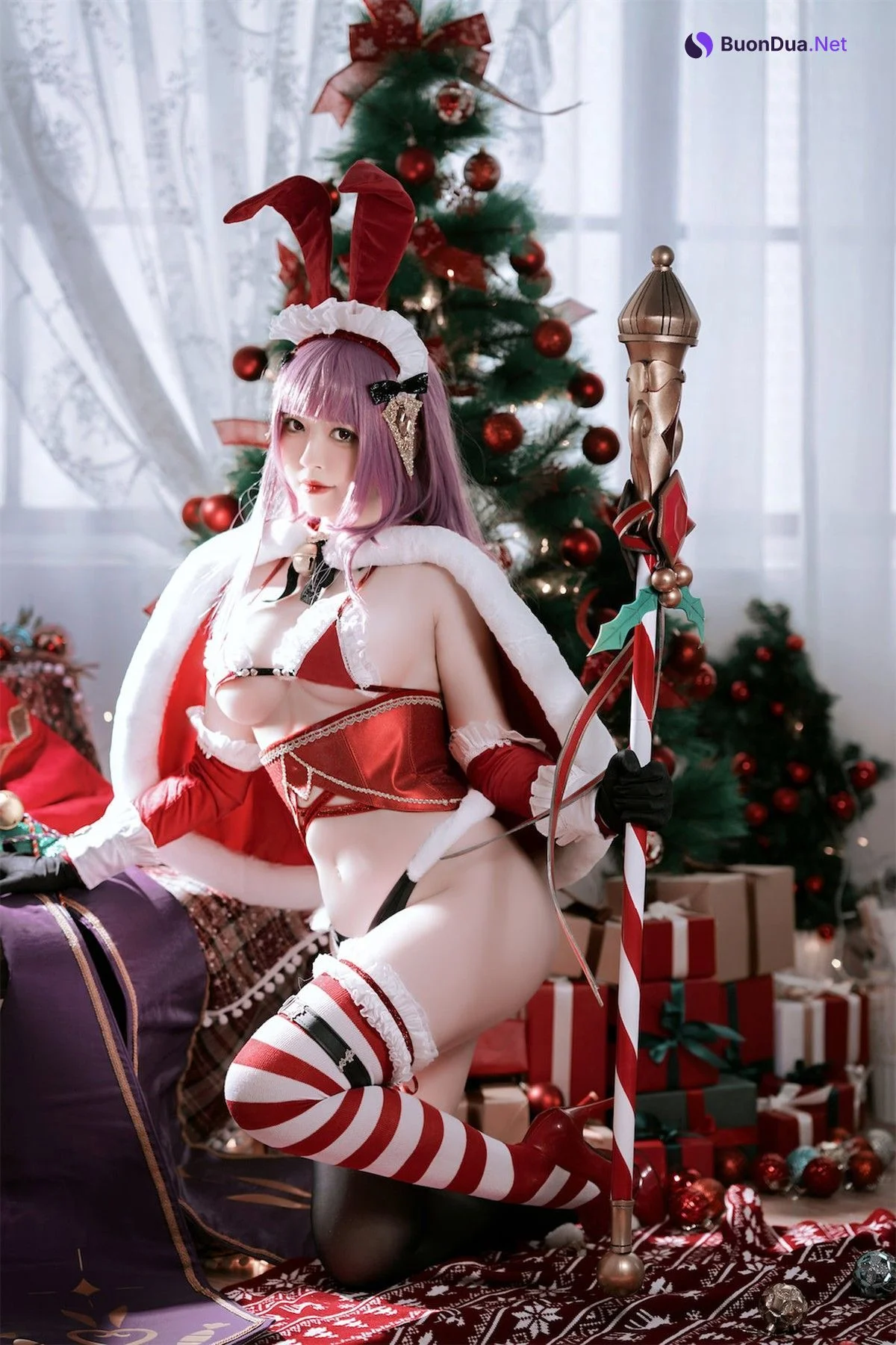 Cosplay 半半子 Christmas Bunny Aike - Photo 8