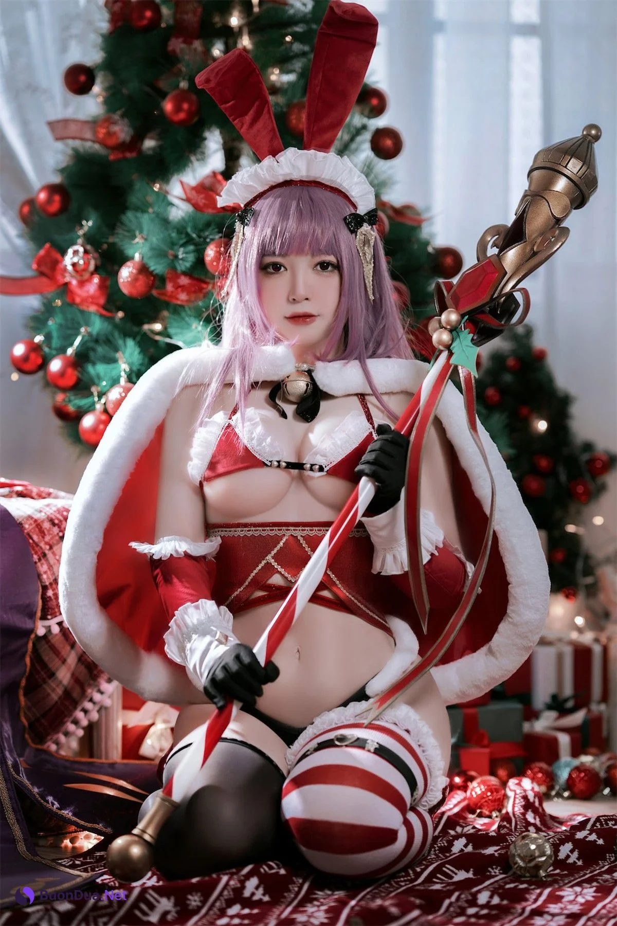Cosplay 半半子 Christmas Bunny Aike - Photo 9