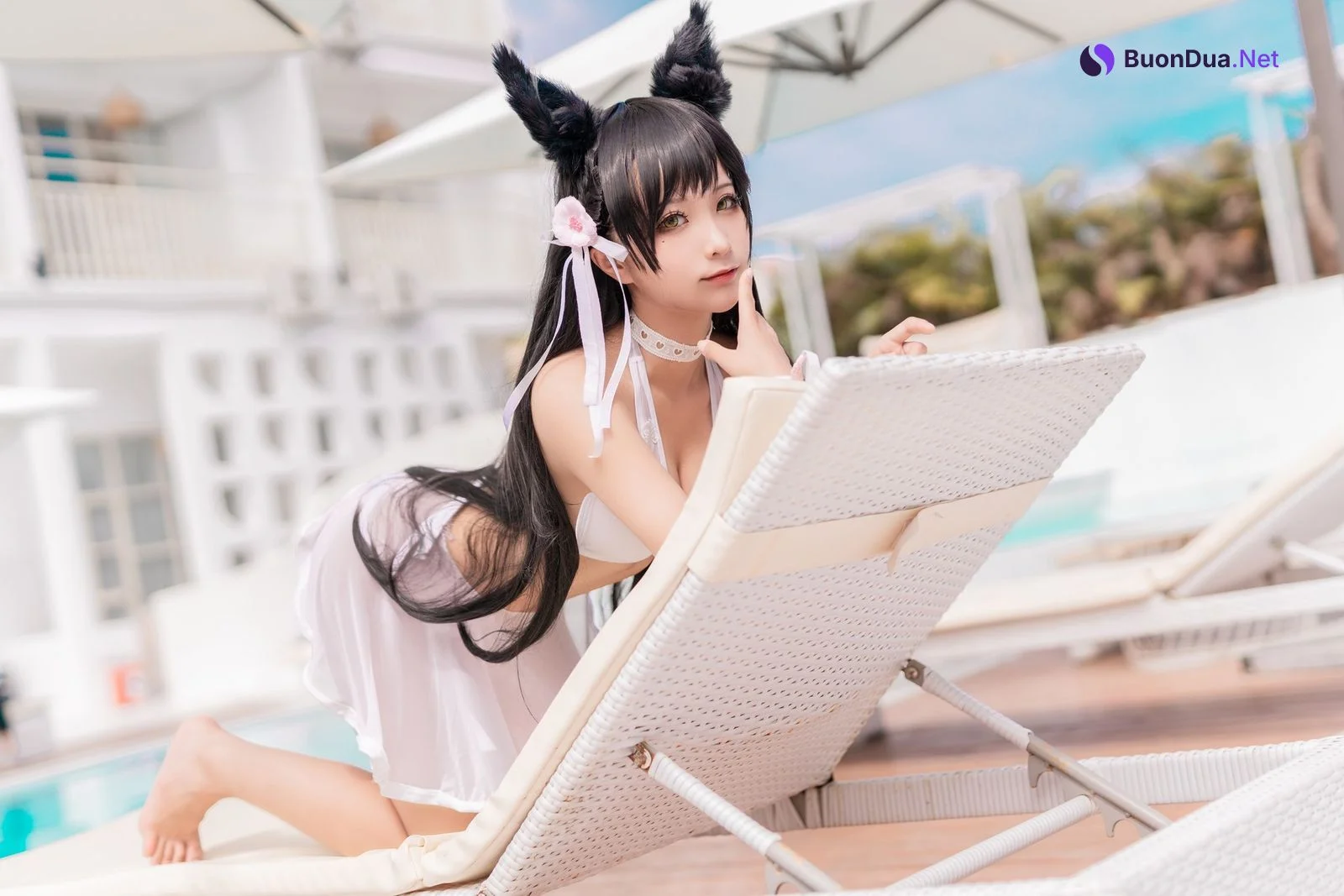 Cosplay 蠢沫沫Chunmomo 爱宕 犬 泳装 - 写真 12