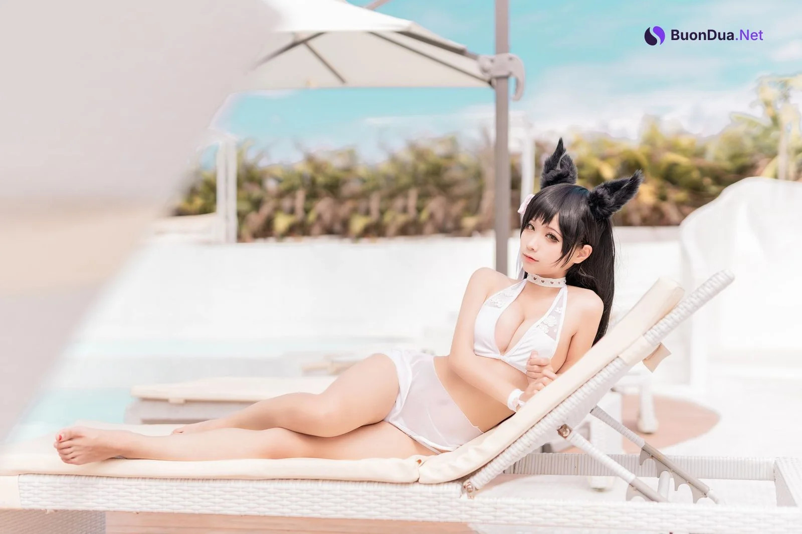 Cosplay 蠢沫沫Chunmomo 爱宕 犬 泳装 - 写真 2
