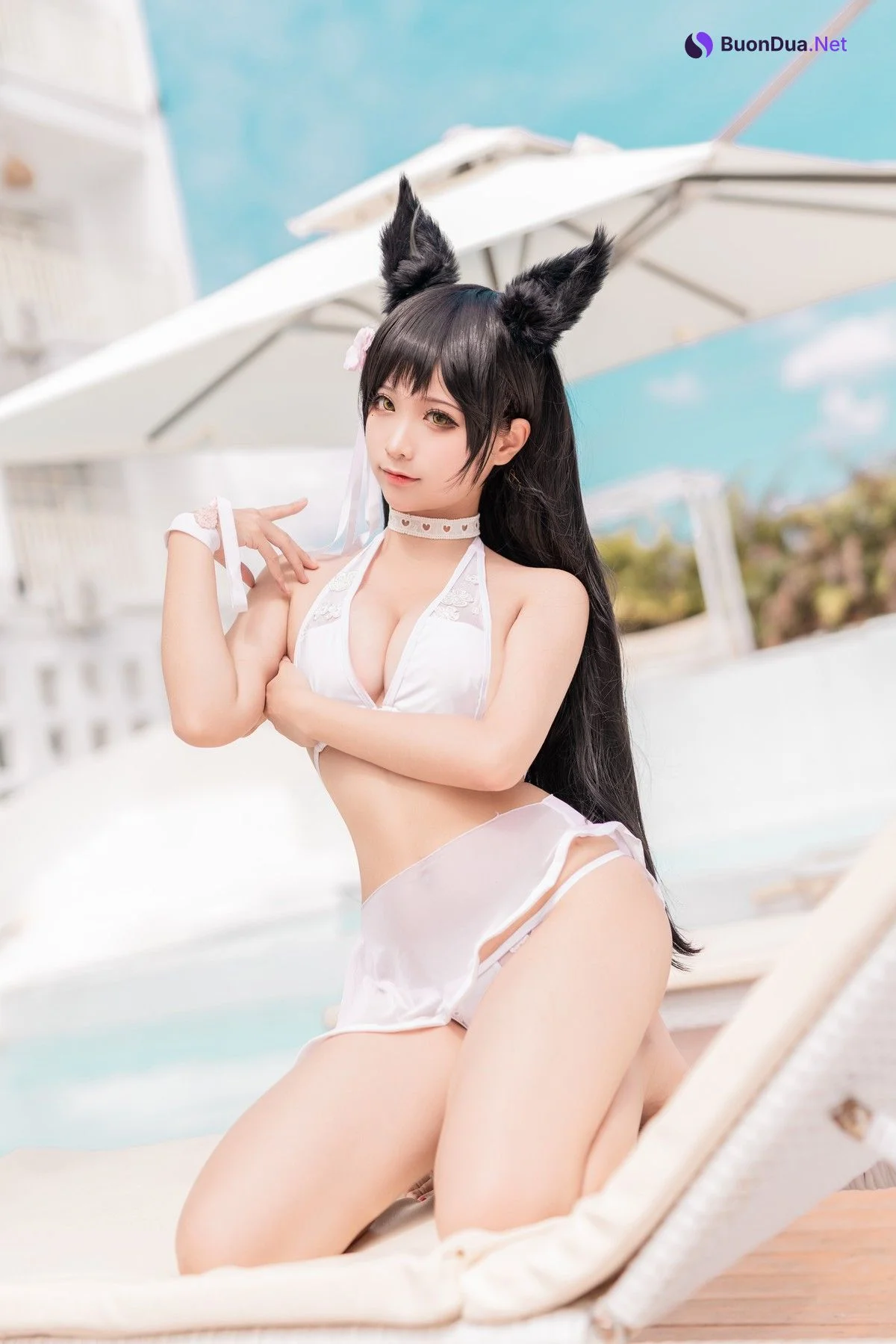 Cosplay 蠢沫沫Chunmomo 爱宕 犬 泳装 - 写真 4