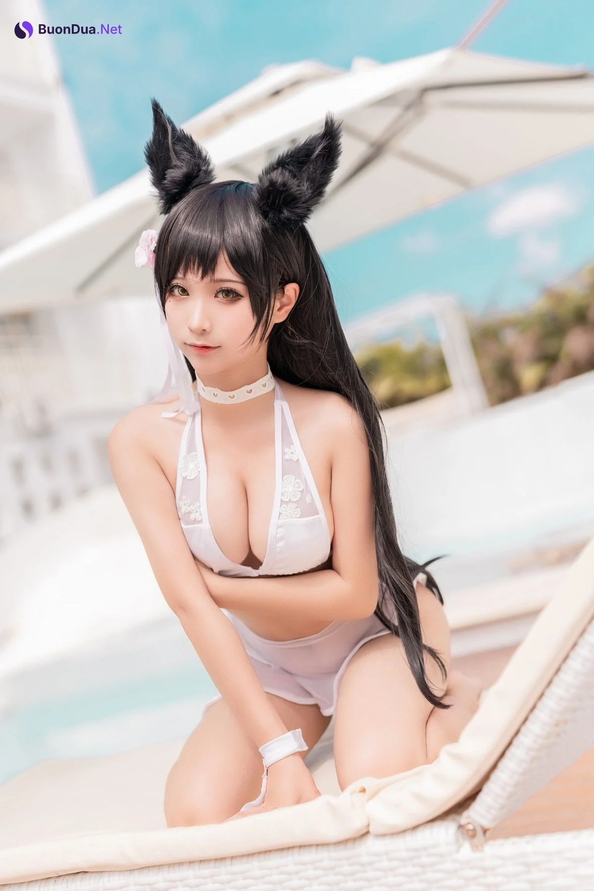 Cosplay 蠢沫沫Chunmomo 爱宕 犬 泳装 - 写真 5