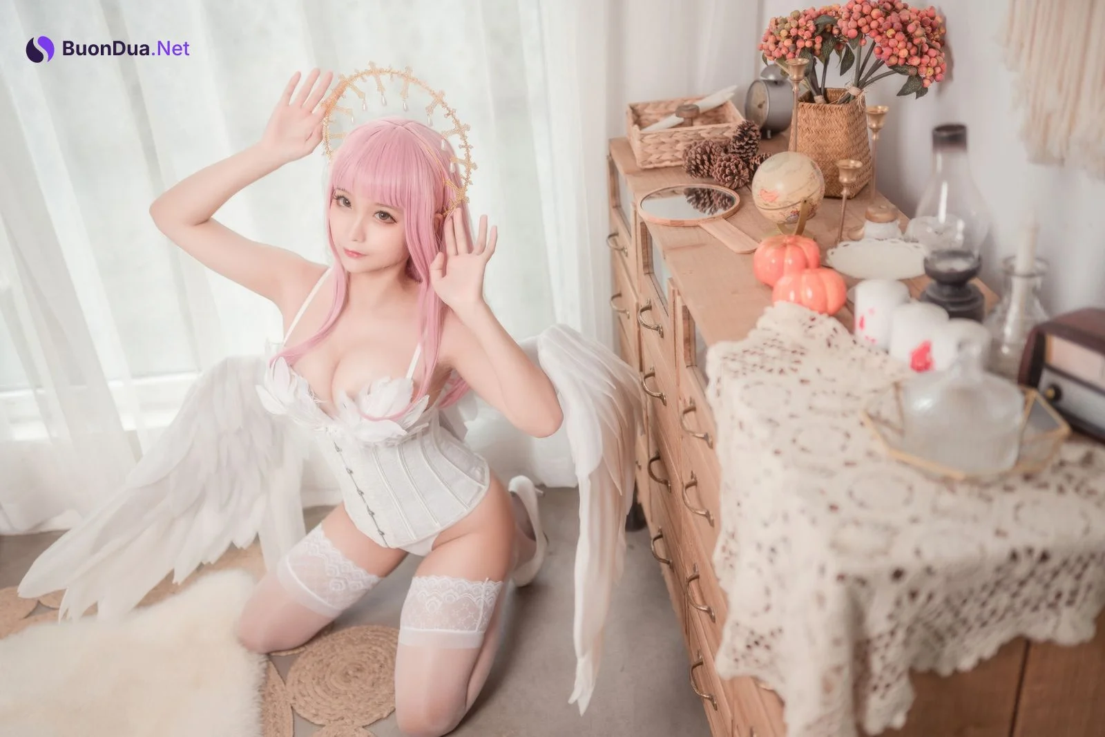 Cosplay 蠢沫沫 Chunmomo 沫沫真爱版 天使本-光天使 - Photo 4