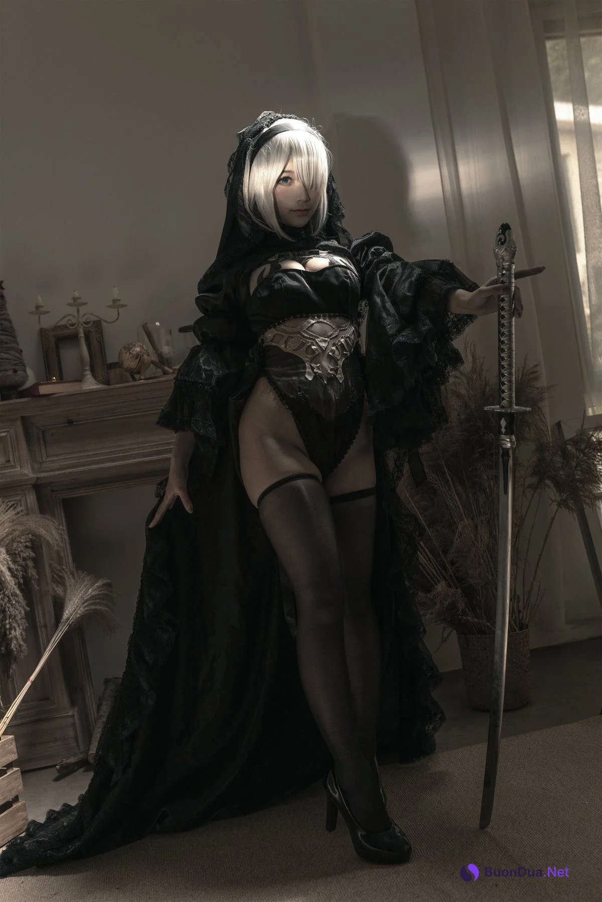 Cosplay 蠢沫沫 Chunmomo 尼尔纪元 黑花嫁 - Photo 4