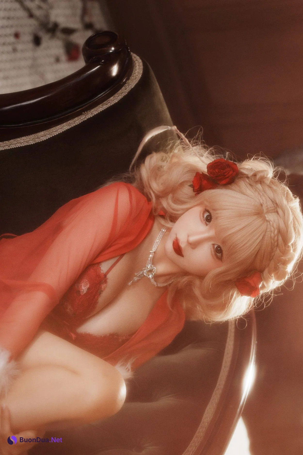 Cosplay 蠢沫沫Chunmomo 黑红纱裙 - Photo 16