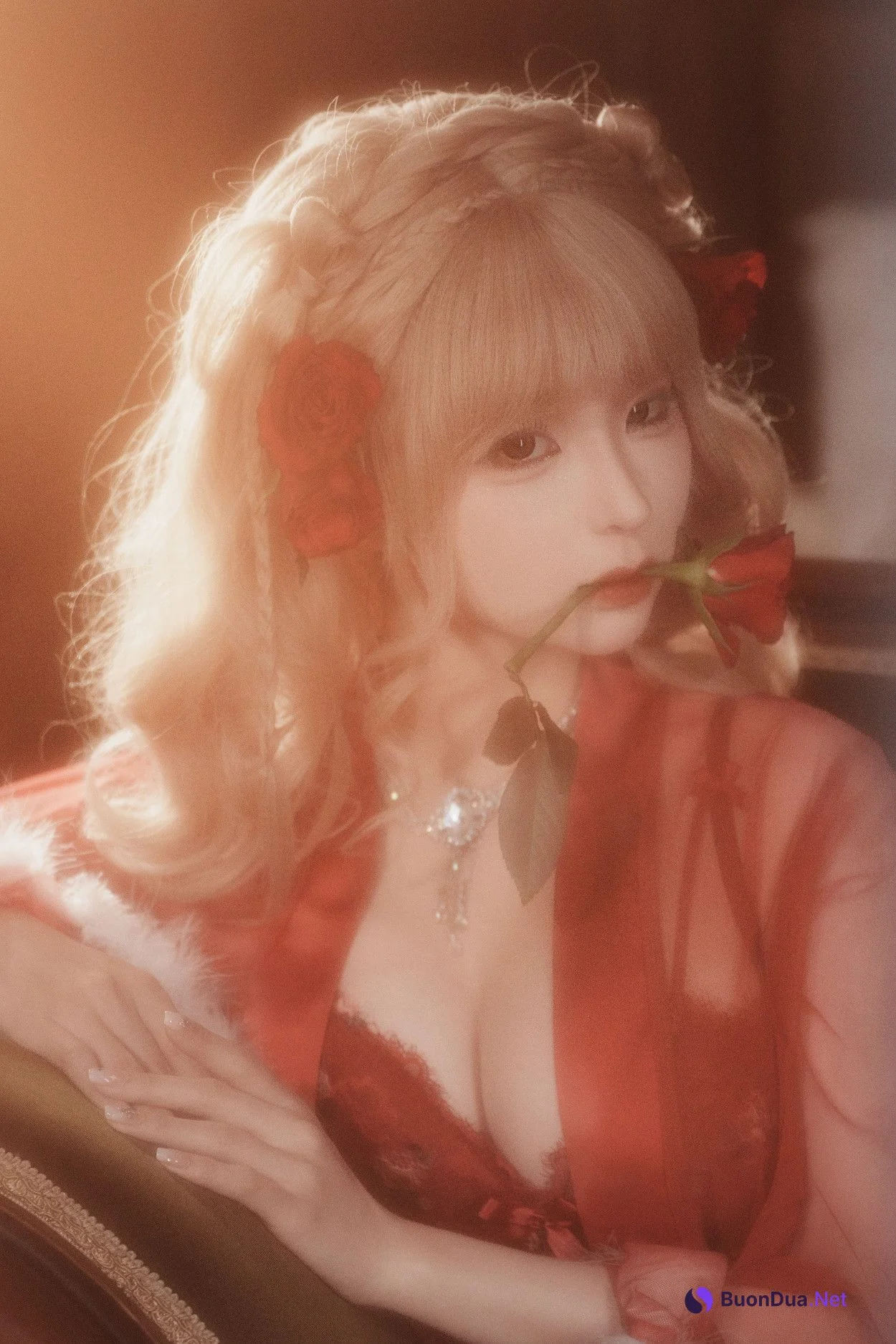 Cosplay 蠢沫沫Chunmomo 黑红纱裙 - Photo 20