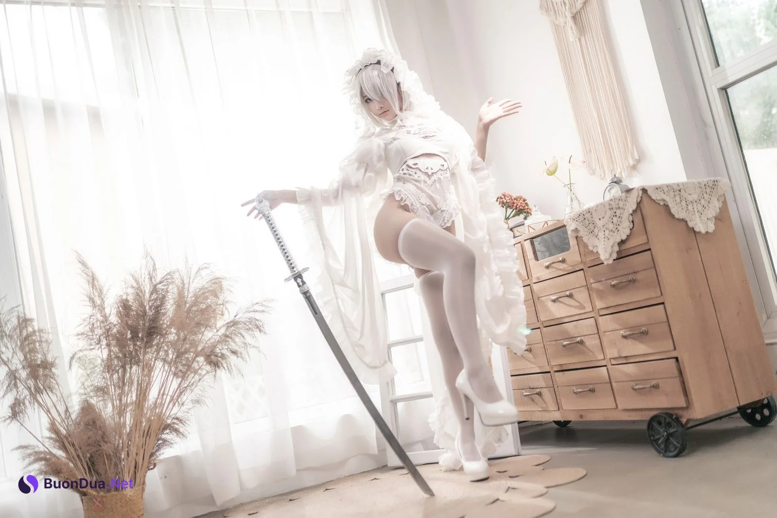 Cosplay 蠢沫沫 Chunmomo 尼尔纪元 白花嫁 - Photo 12