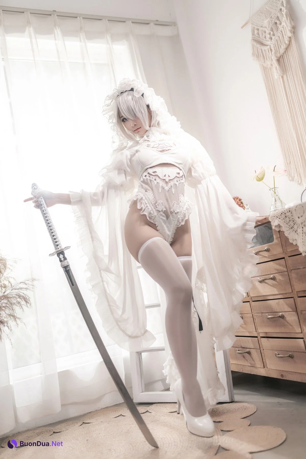 Cosplay 蠢沫沫 Chunmomo 尼尔纪元 白花嫁 - Photo 14