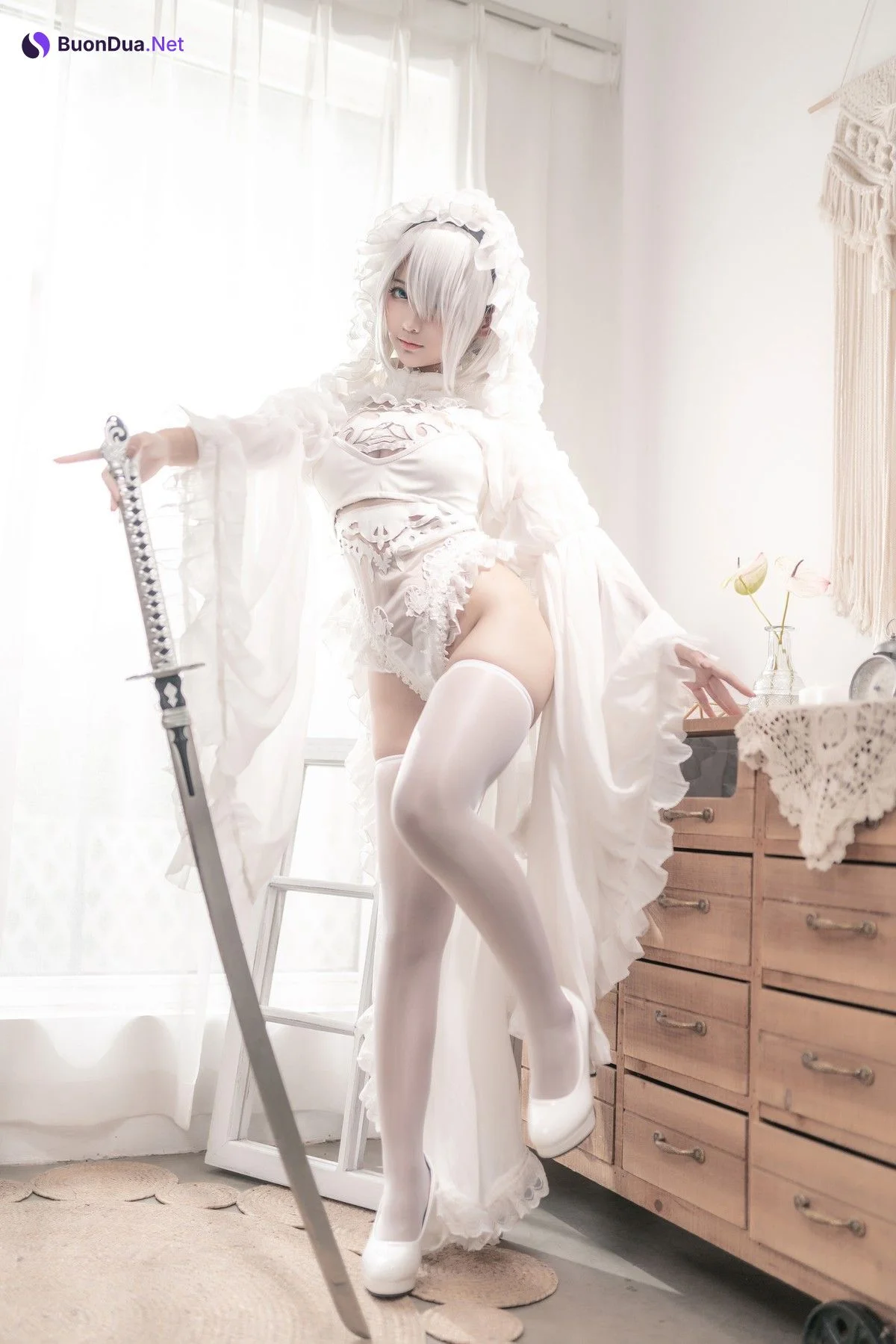 Cosplay 蠢沫沫 Chunmomo 尼尔纪元 白花嫁 - Photo 16