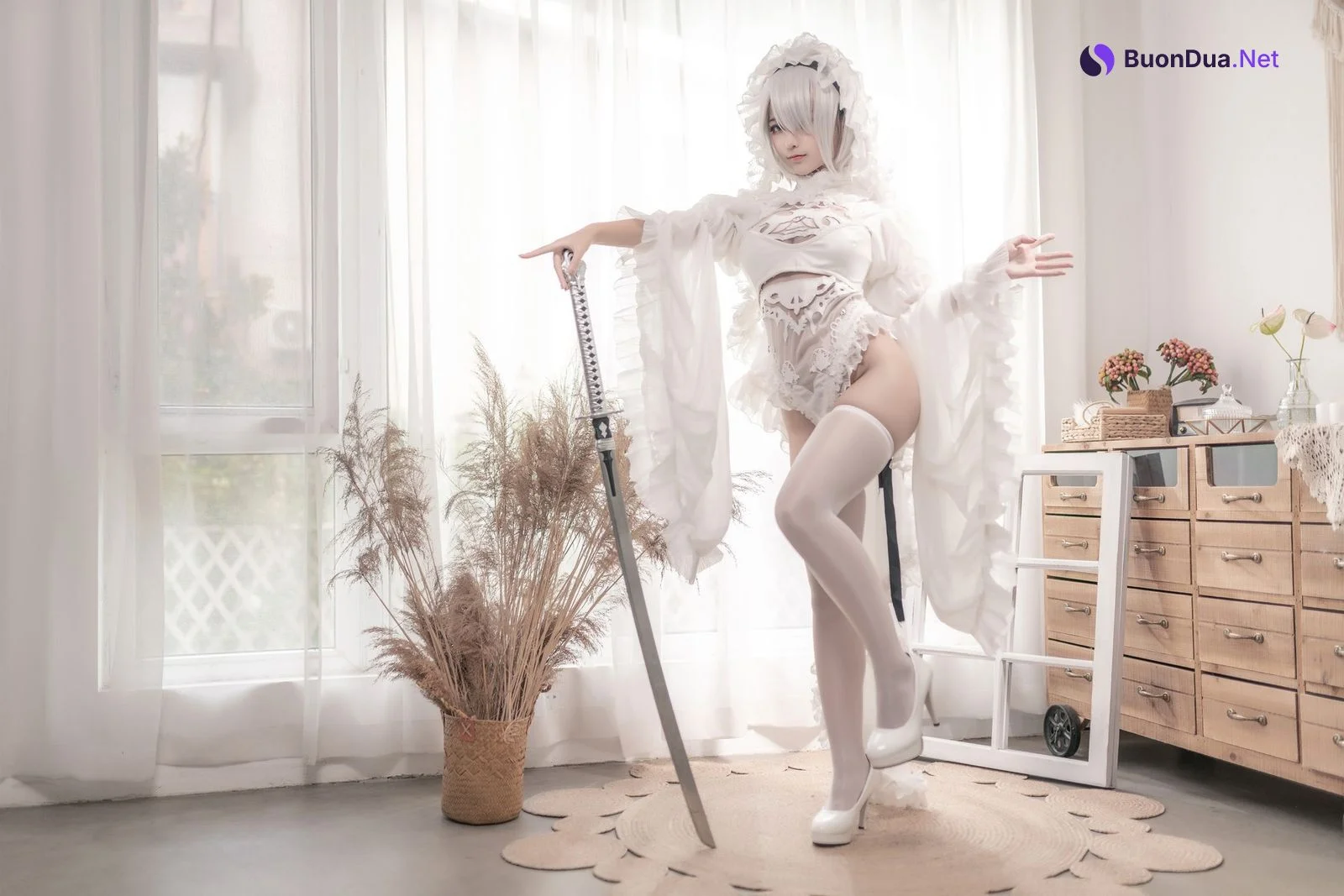 Cosplay 蠢沫沫 Chunmomo 尼尔纪元 白花嫁 - Photo 17