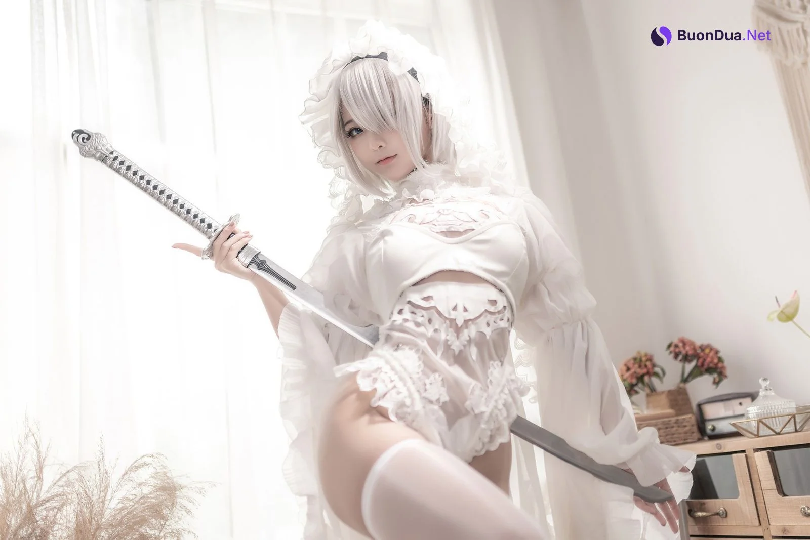 Cosplay 蠢沫沫 Chunmomo 尼尔纪元 白花嫁 - Photo 2