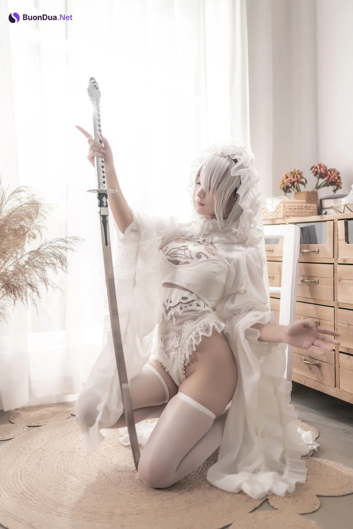 Cosplay 蠢沫沫 Chunmomo 尼尔纪元 白花嫁 - Photo 4