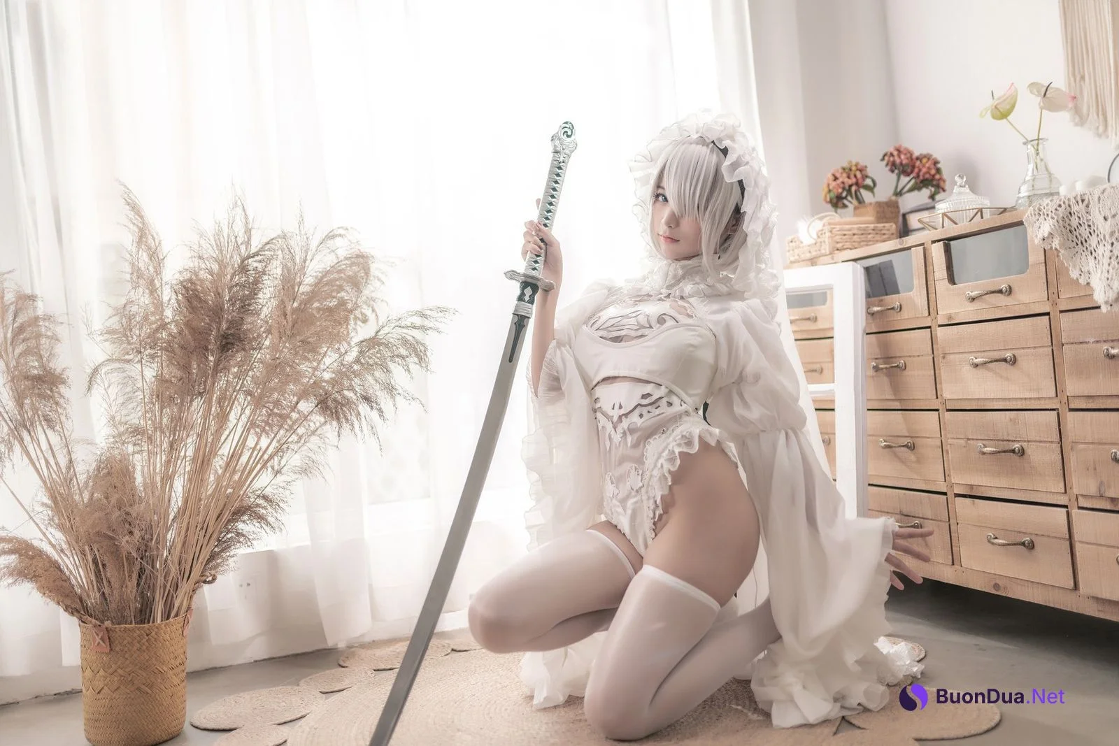 Cosplay 蠢沫沫 Chunmomo 尼尔纪元 白花嫁 - Photo 6