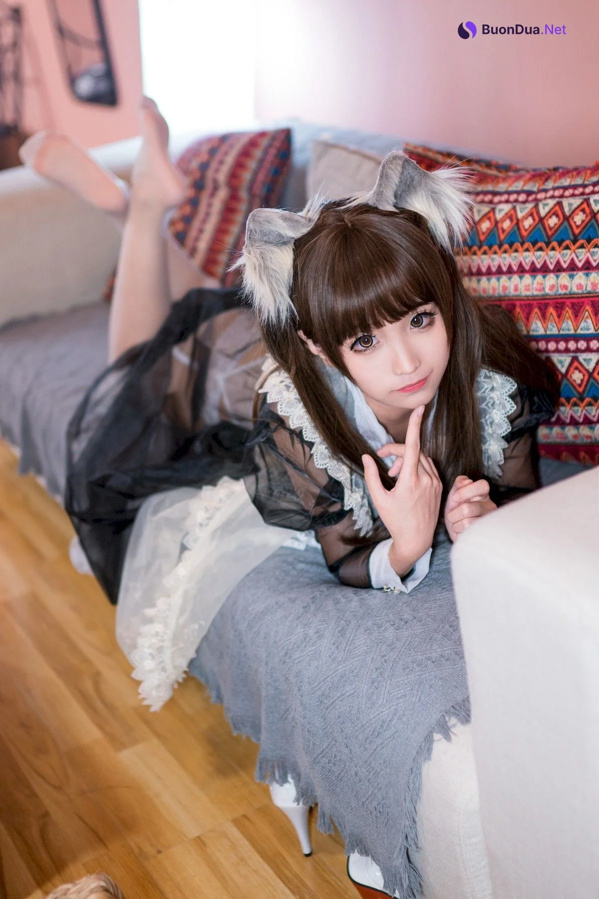 Cosplay 蠢沫沫 Chunmomo 黑透明女仆 - Photo 10