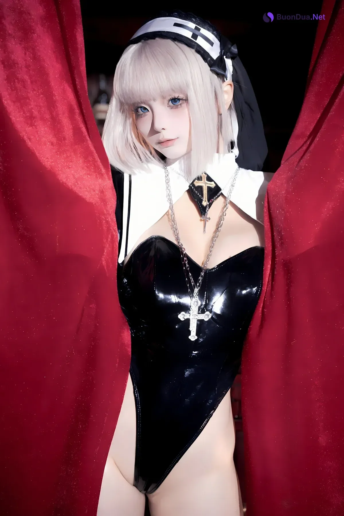 Cosplay 蠢沫沫Chunmomo – 黑修女 Set.02 - รูปภาพ 3