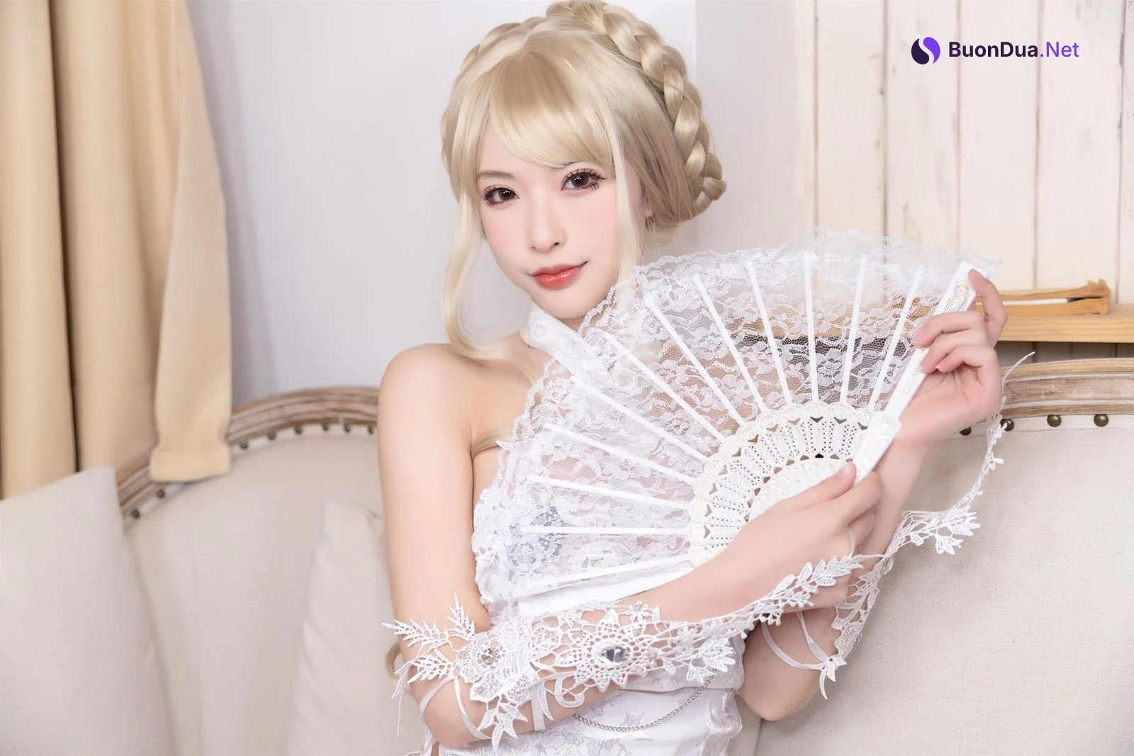 Cosplay 清水由乃 金发旗袍 - Photo 19