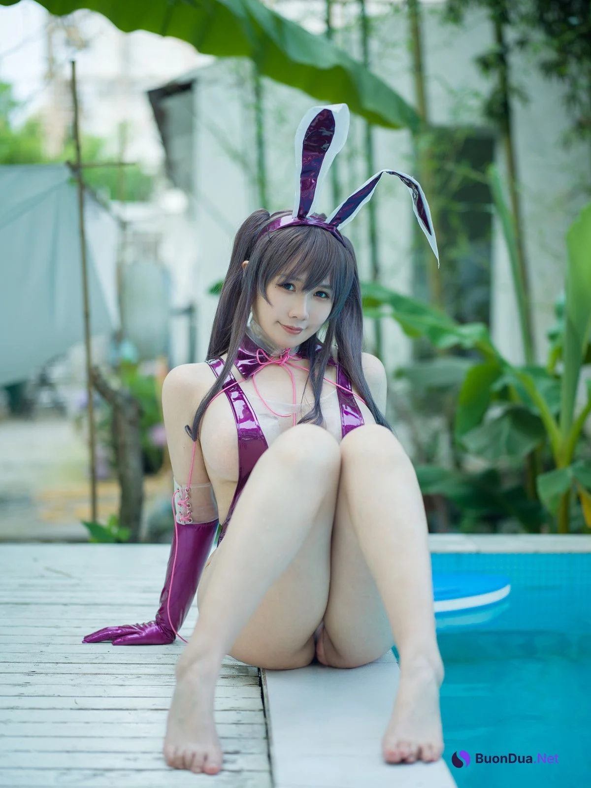 Cosplay 麻花麻花酱 紫色透明泳装 - Photo 8