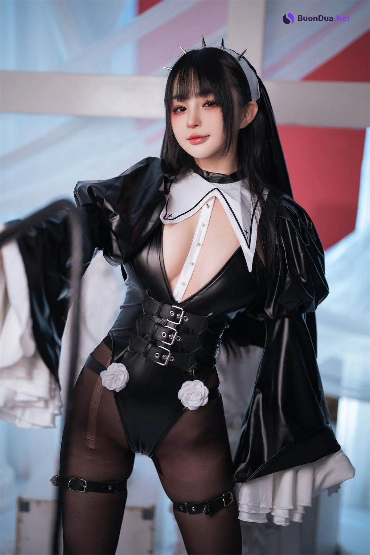 Cosplay 桜井宁宁 皮衣修女 - Photo 12