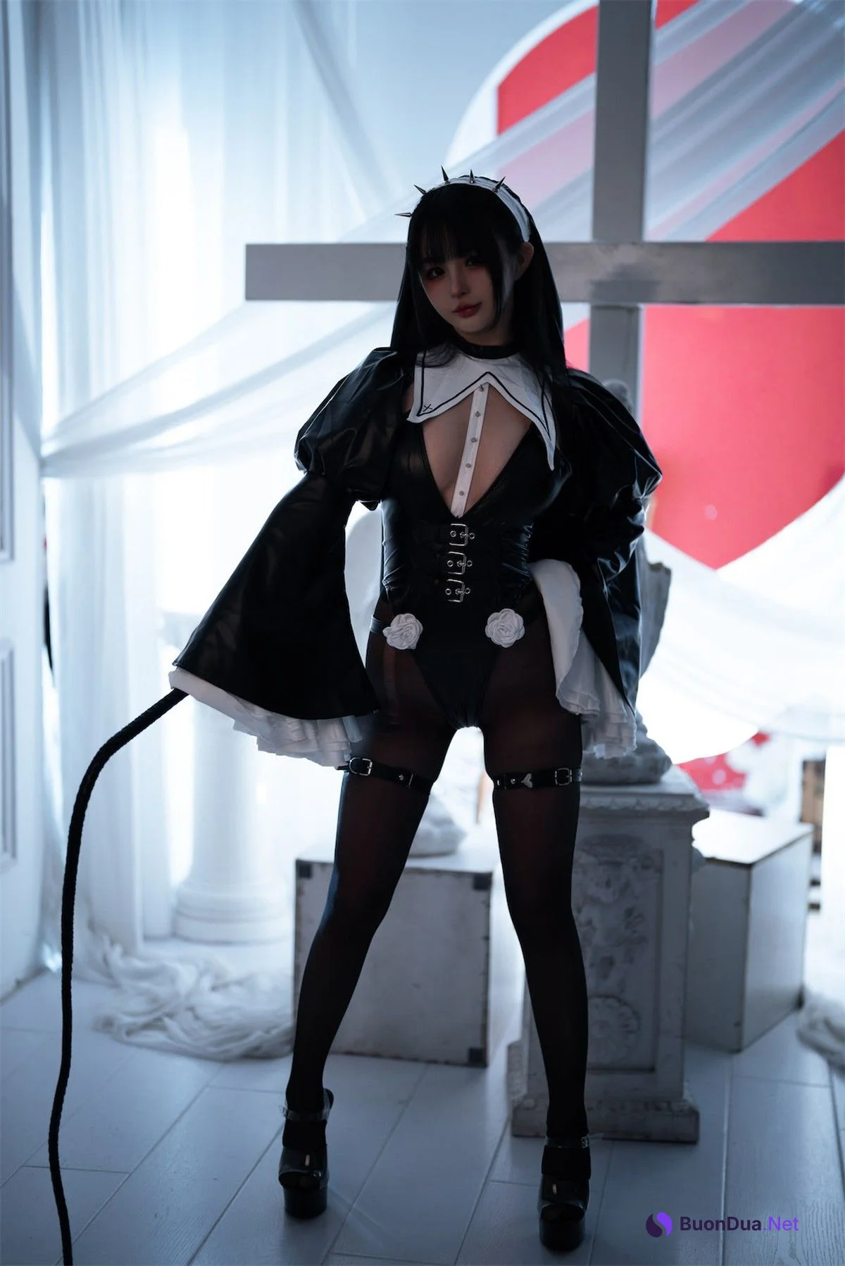 Cosplay 桜井宁宁 皮衣修女 - Photo 4