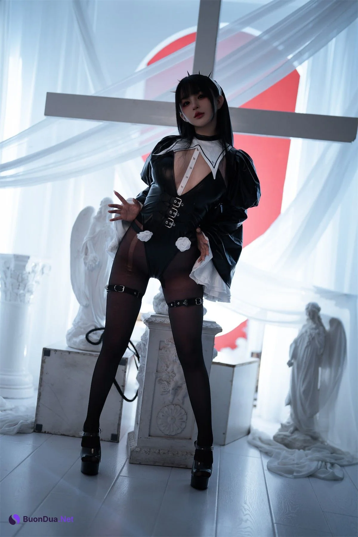 Cosplay 桜井宁宁 皮衣修女 - Photo 7