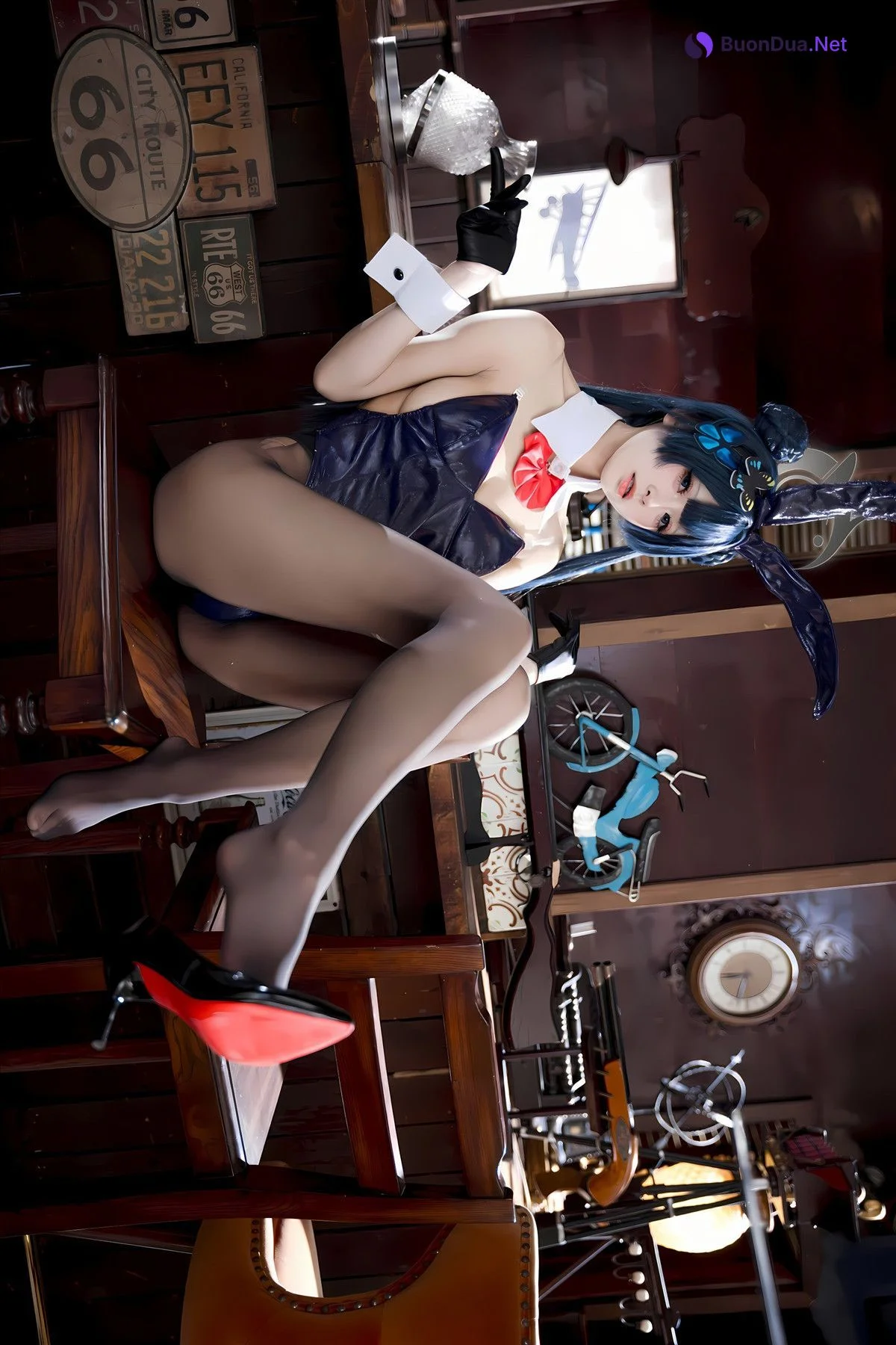 Cosplay 九柒喵 – 蔚蓝档案 龙华妃咲 兔女郎 - Photo 11