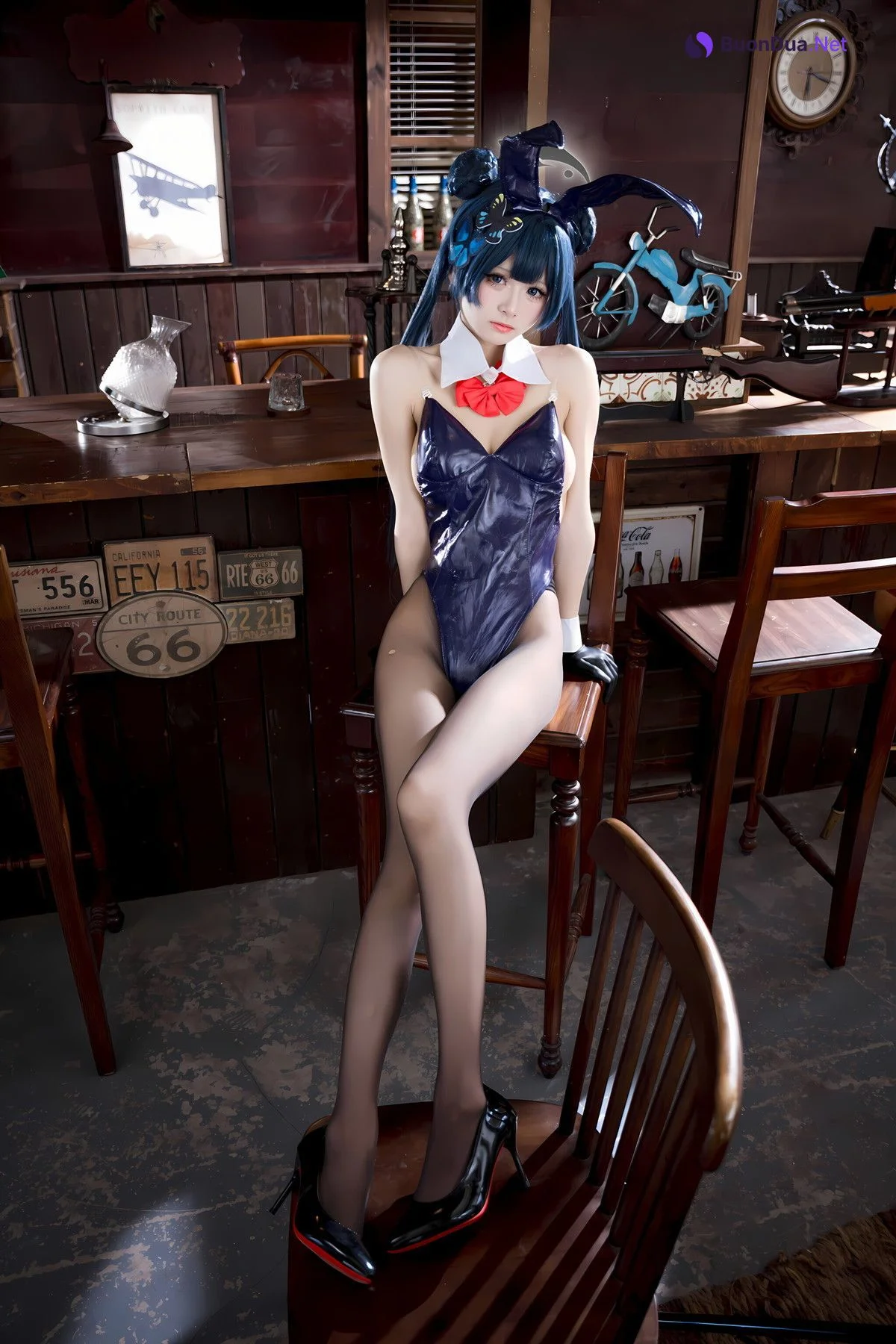 Cosplay 九柒喵 – 蔚蓝档案 龙华妃咲 兔女郎 - Photo 15