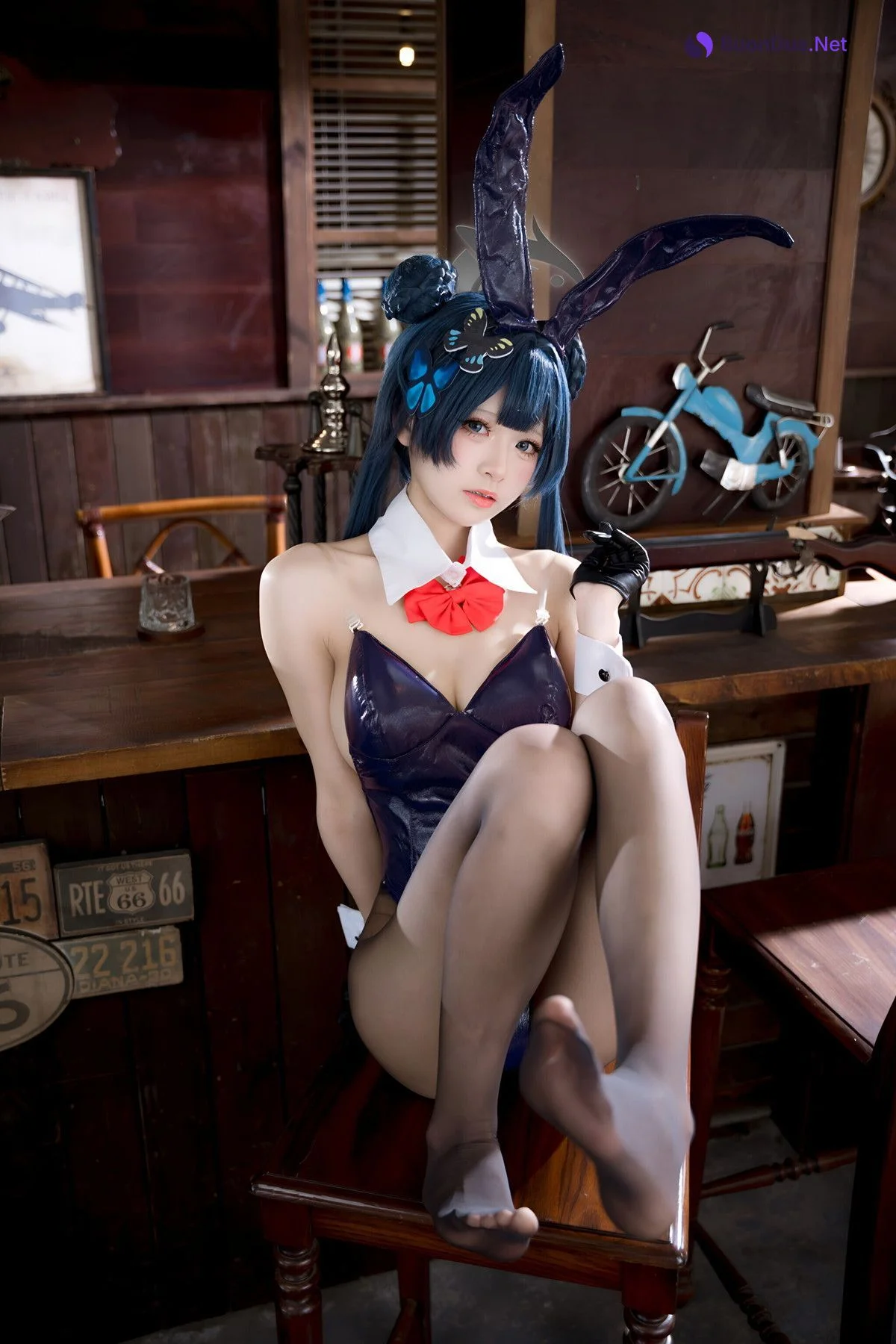Cosplay 九柒喵 – 蔚蓝档案 龙华妃咲 兔女郎 - Photo 19