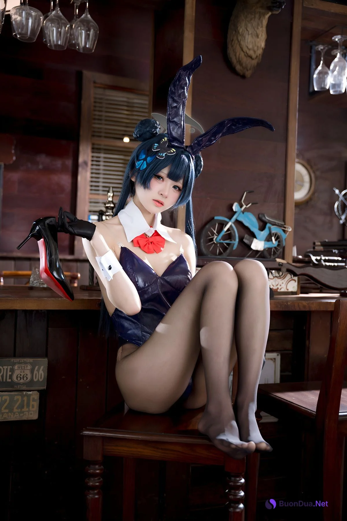 Cosplay 九柒喵 – 蔚蓝档案 龙华妃咲 兔女郎 - Photo 7