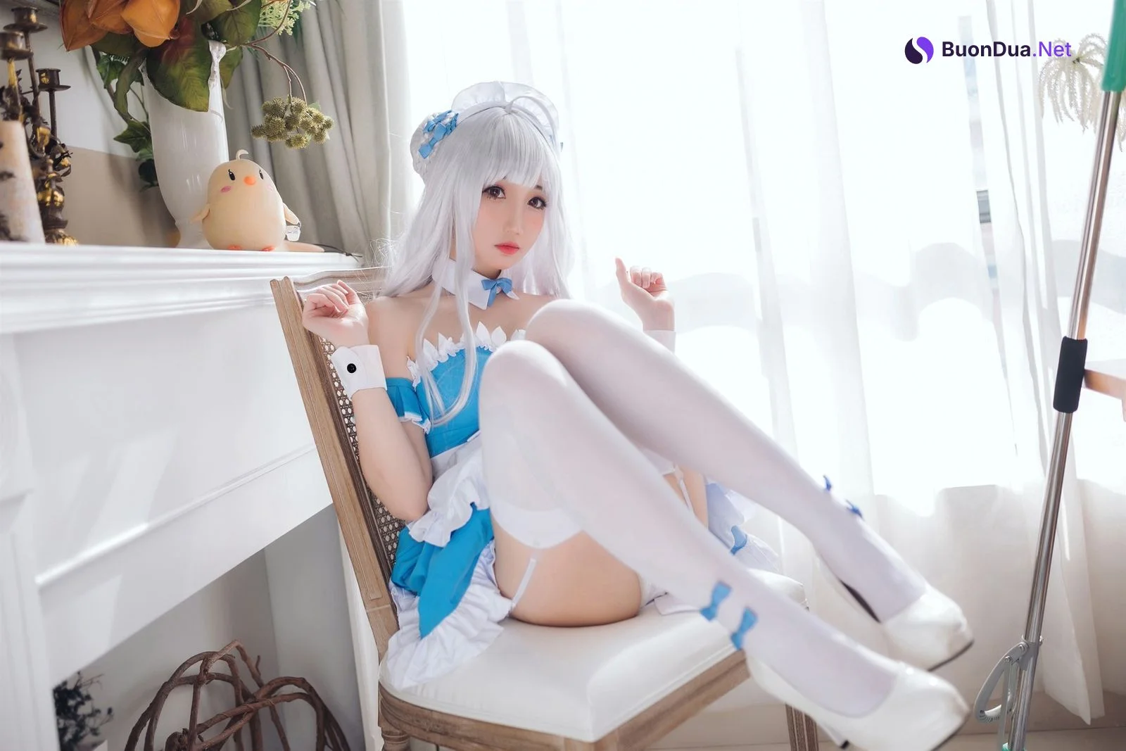 焖焖碳 Cosplay 小天鹅女仆 - Photo 10