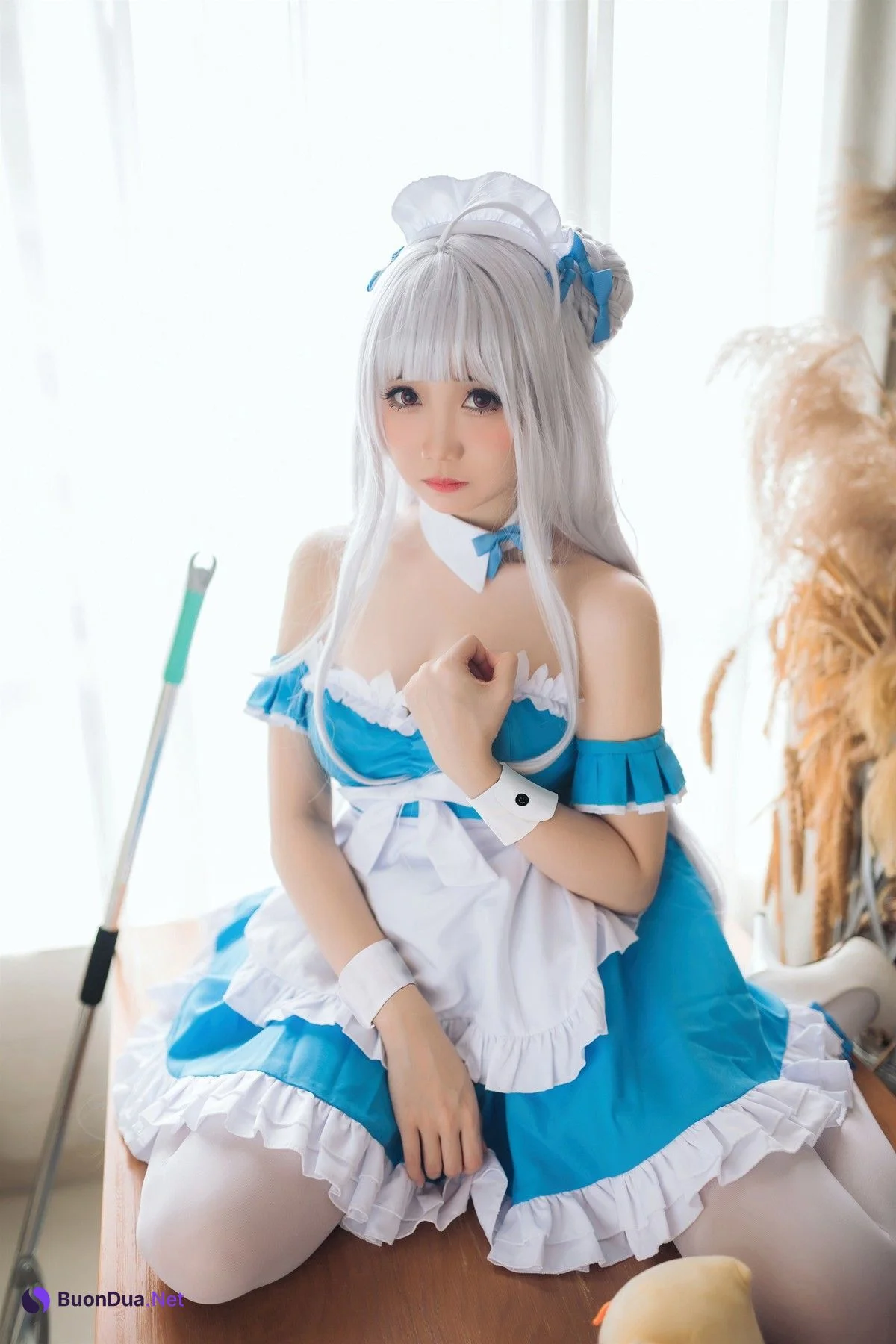 焖焖碳 Cosplay 小天鹅女仆 - Photo 19