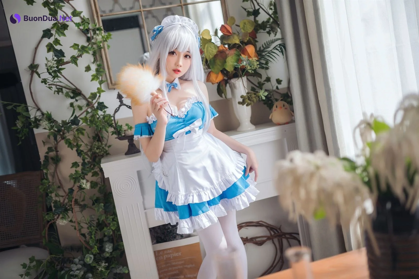 焖焖碳 Cosplay 小天鹅女仆 - Photo 3