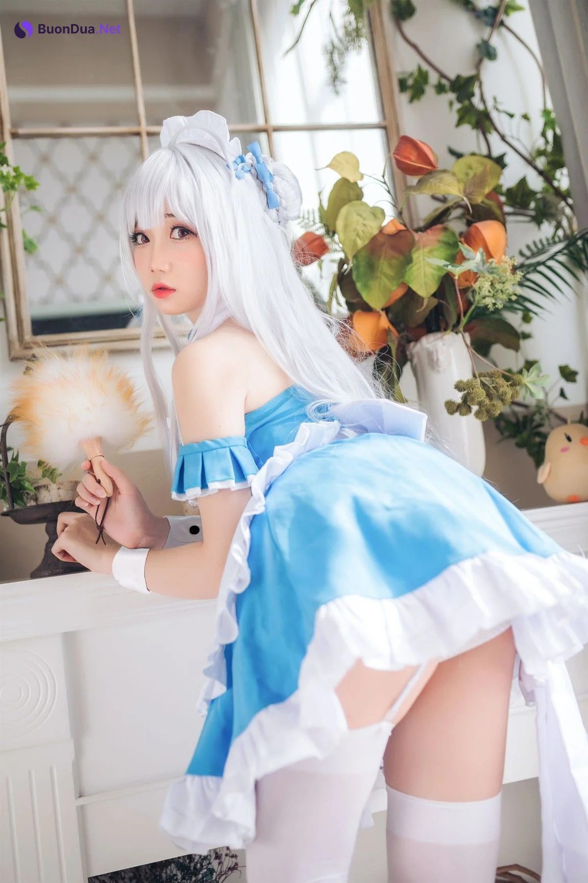 焖焖碳 Cosplay 小天鹅女仆 - Photo 5