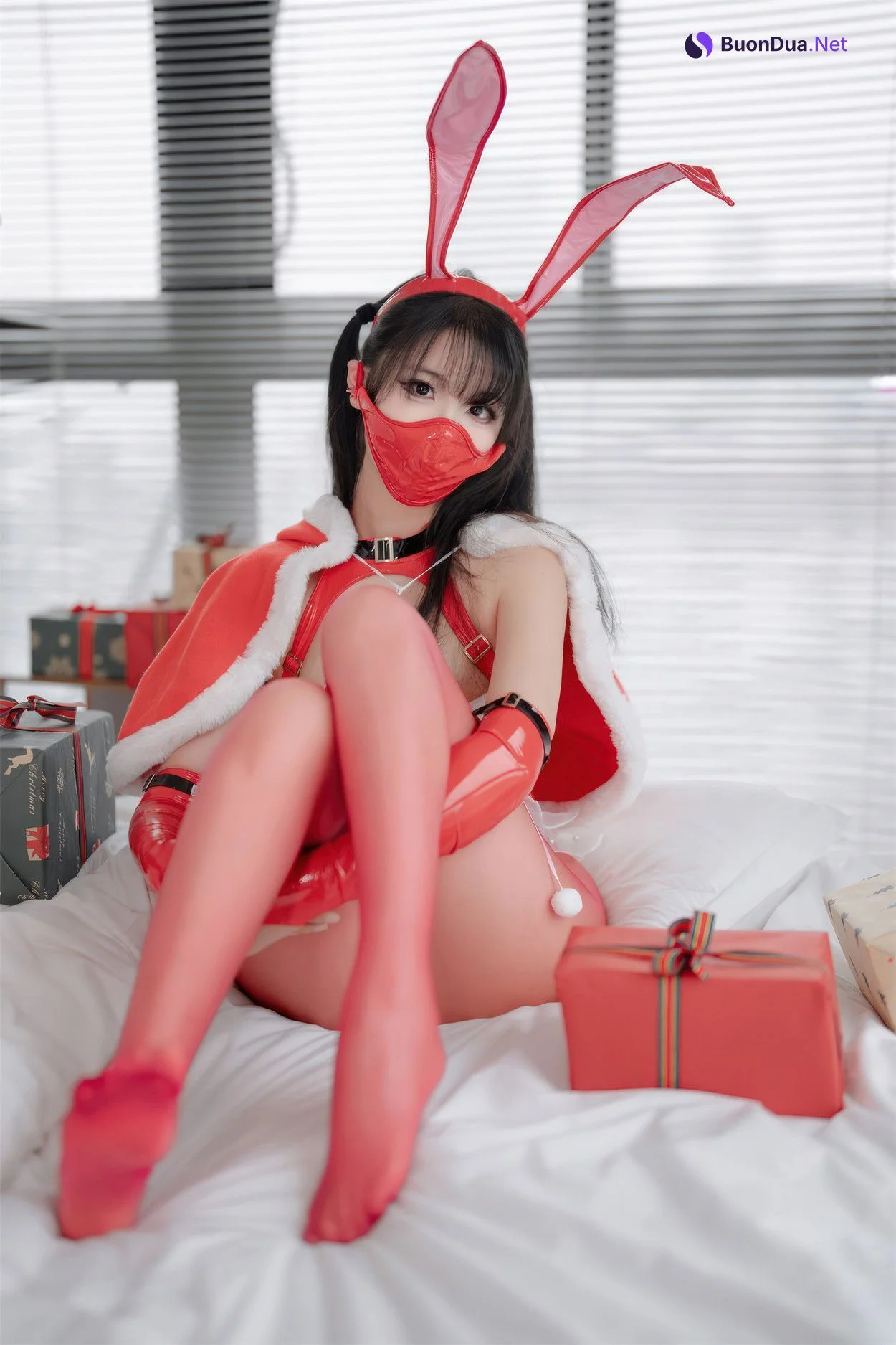 Cosplay 轩萧学姐 圣诞红丝兔女郎 - Photo 2