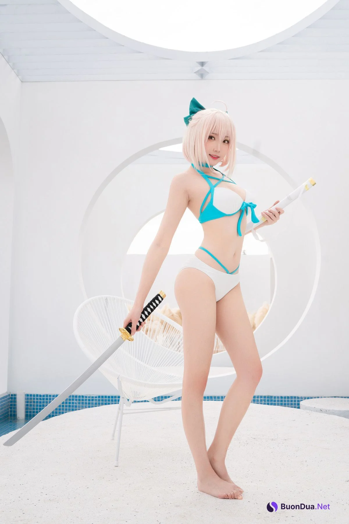 Cosplay 瓜希酱 总司水着满破 - Photo 2