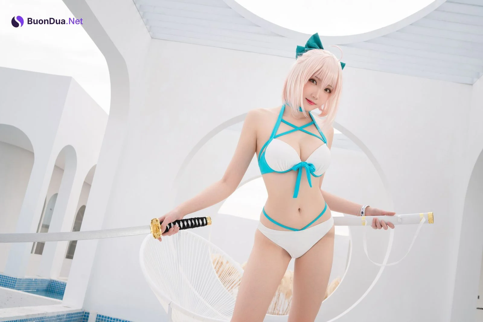 Cosplay 瓜希酱 总司水着满破 - Photo 3
