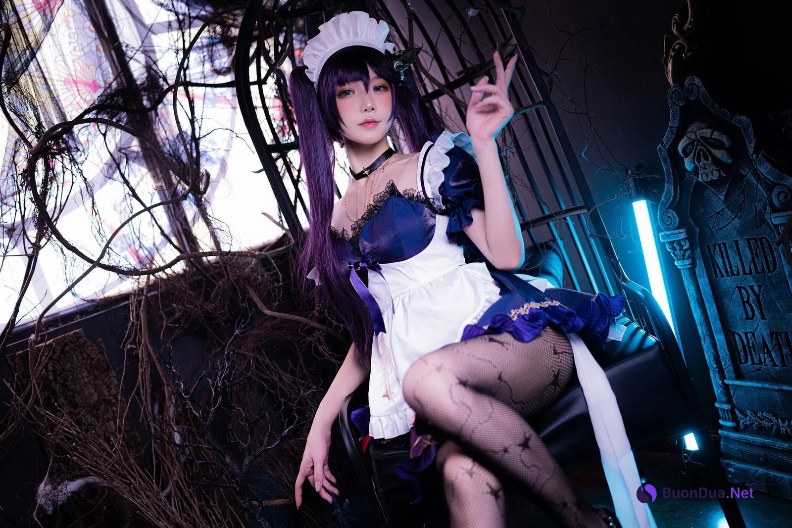 阿包也是兔娘 Cosplay 莫娜女仆 - Photo 13
