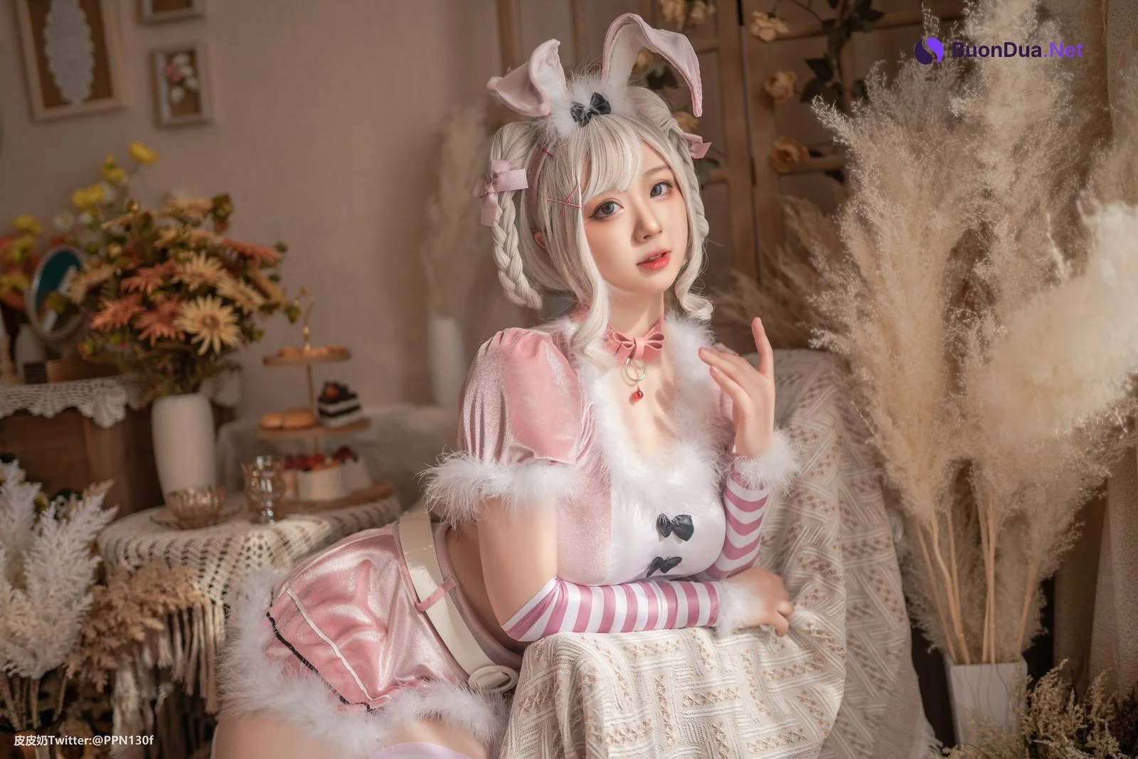 Cosplay 皮皮奶可可爱了啦 粉色兔兔 - Photo 10
