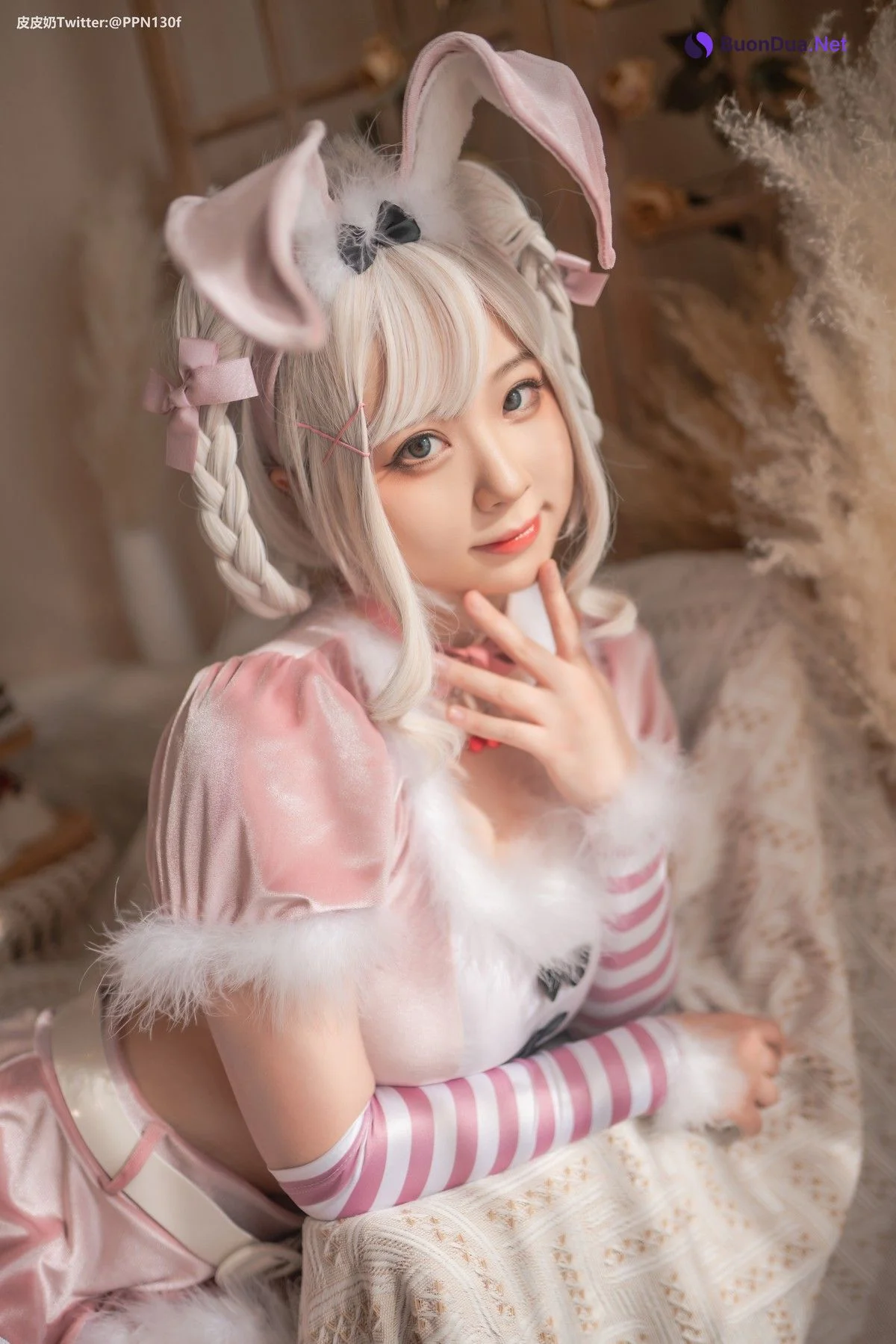 Cosplay 皮皮奶可可爱了啦 粉色兔兔 - Photo 11
