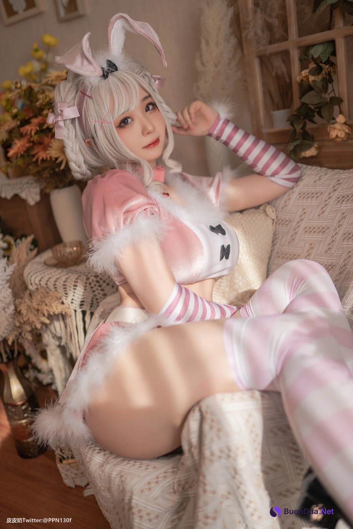 Cosplay 皮皮奶可可爱了啦 粉色兔兔 - Photo 13