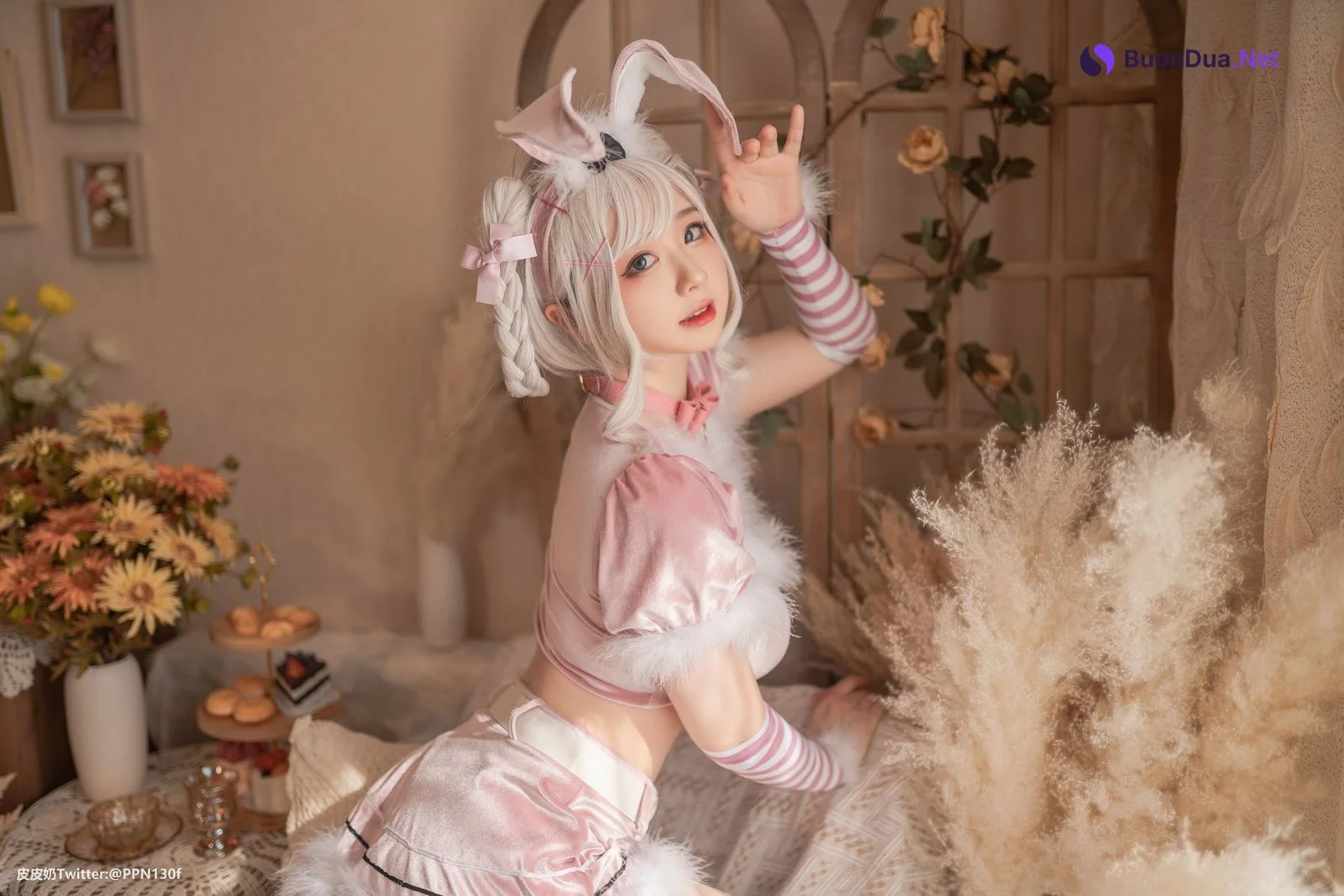 Cosplay 皮皮奶可可爱了啦 粉色兔兔 - Photo 16