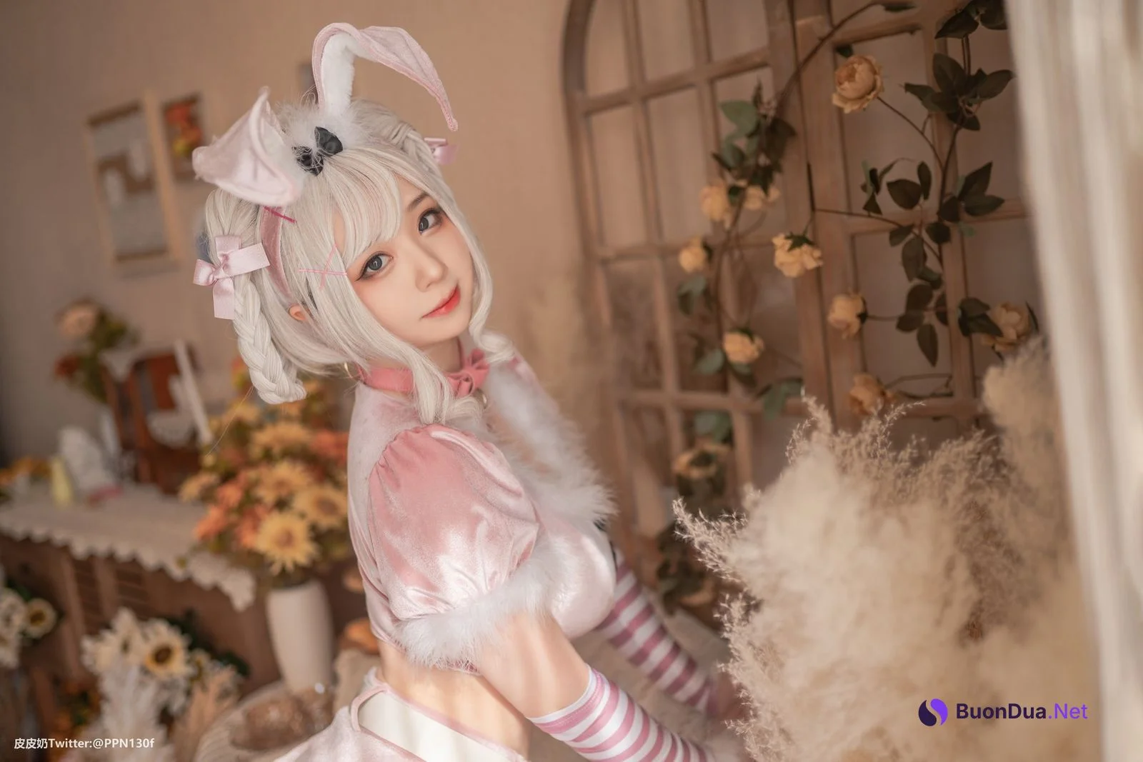 Cosplay 皮皮奶可可爱了啦 粉色兔兔 - Photo 18