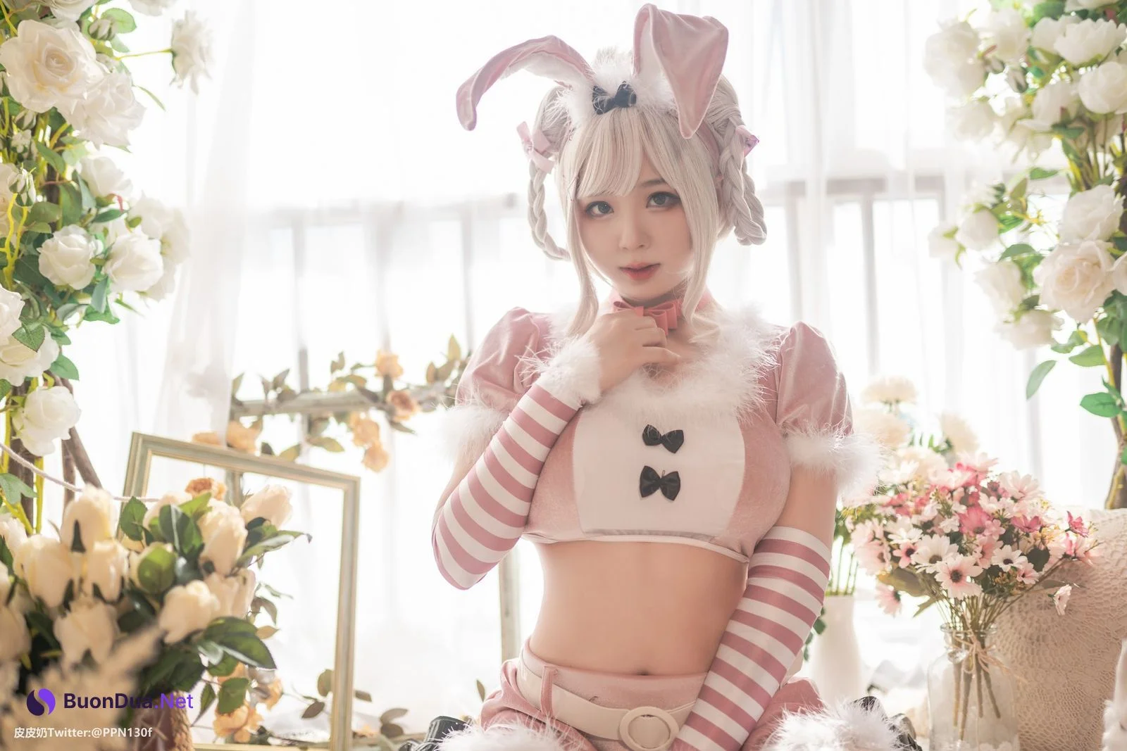 Cosplay 皮皮奶可可爱了啦 粉色兔兔 - Photo 2