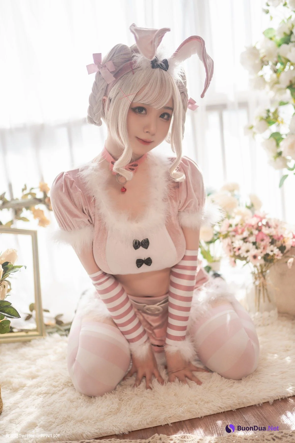 Cosplay 皮皮奶可可爱了啦 粉色兔兔 - Photo 3