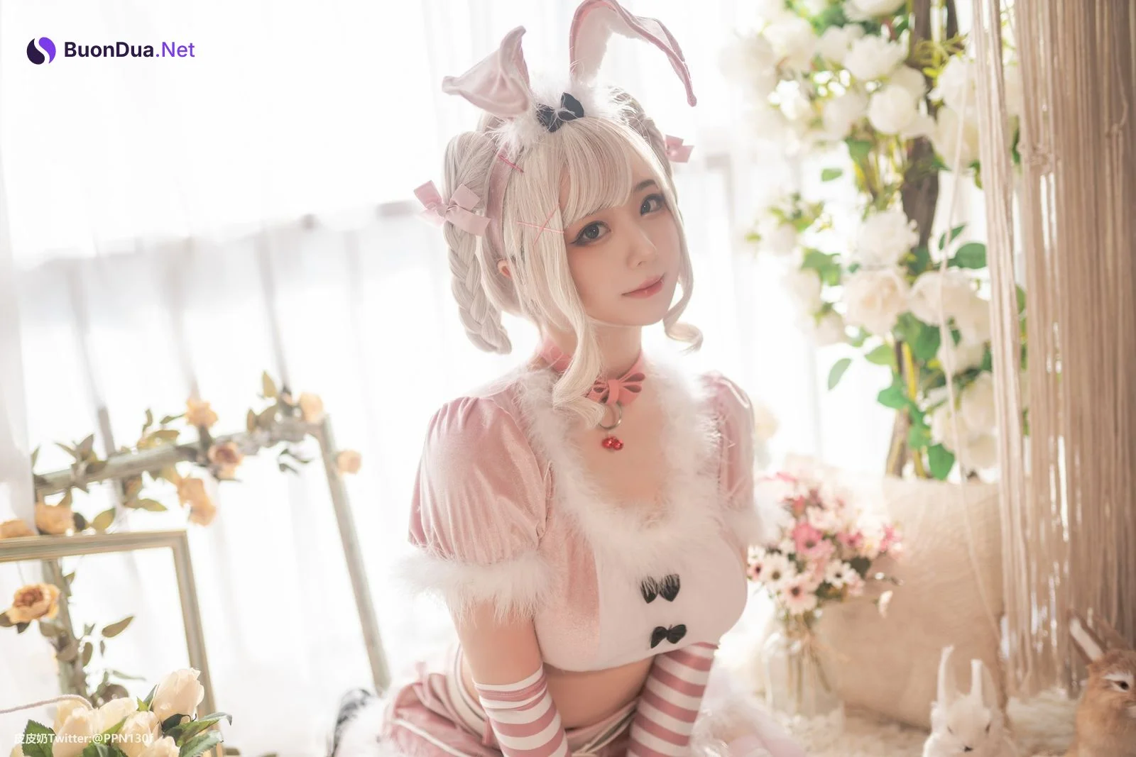 Cosplay 皮皮奶可可爱了啦 粉色兔兔 - Photo 4