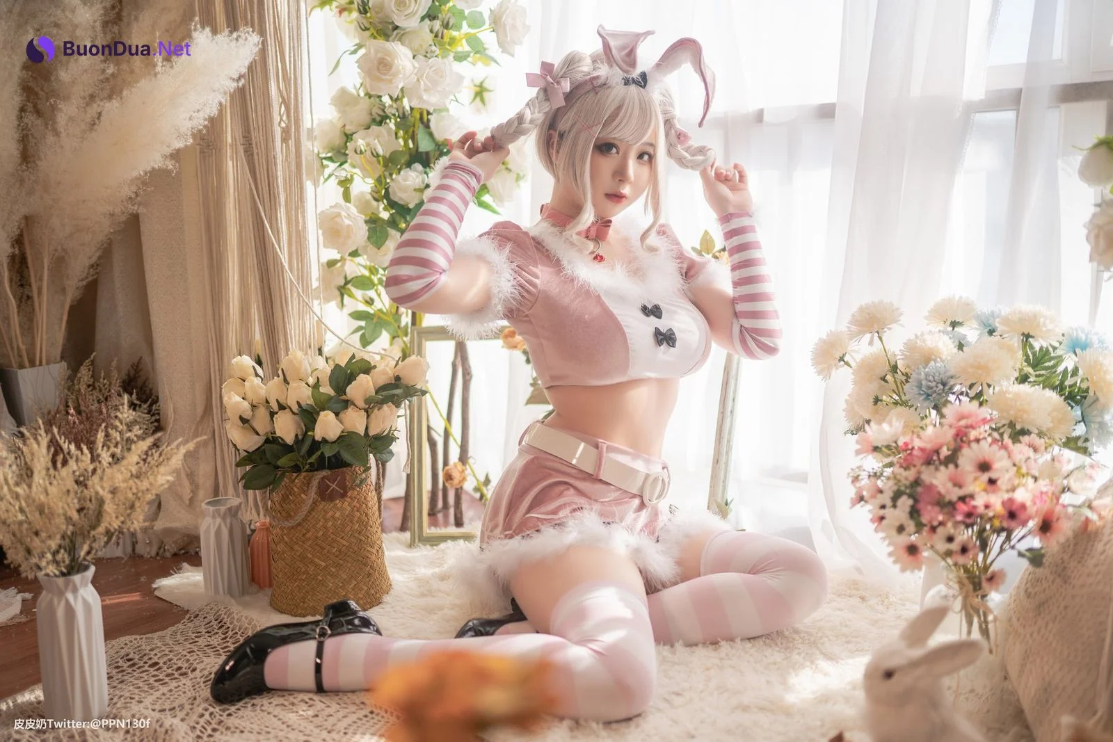 Cosplay 皮皮奶可可爱了啦 粉色兔兔 - Photo 5