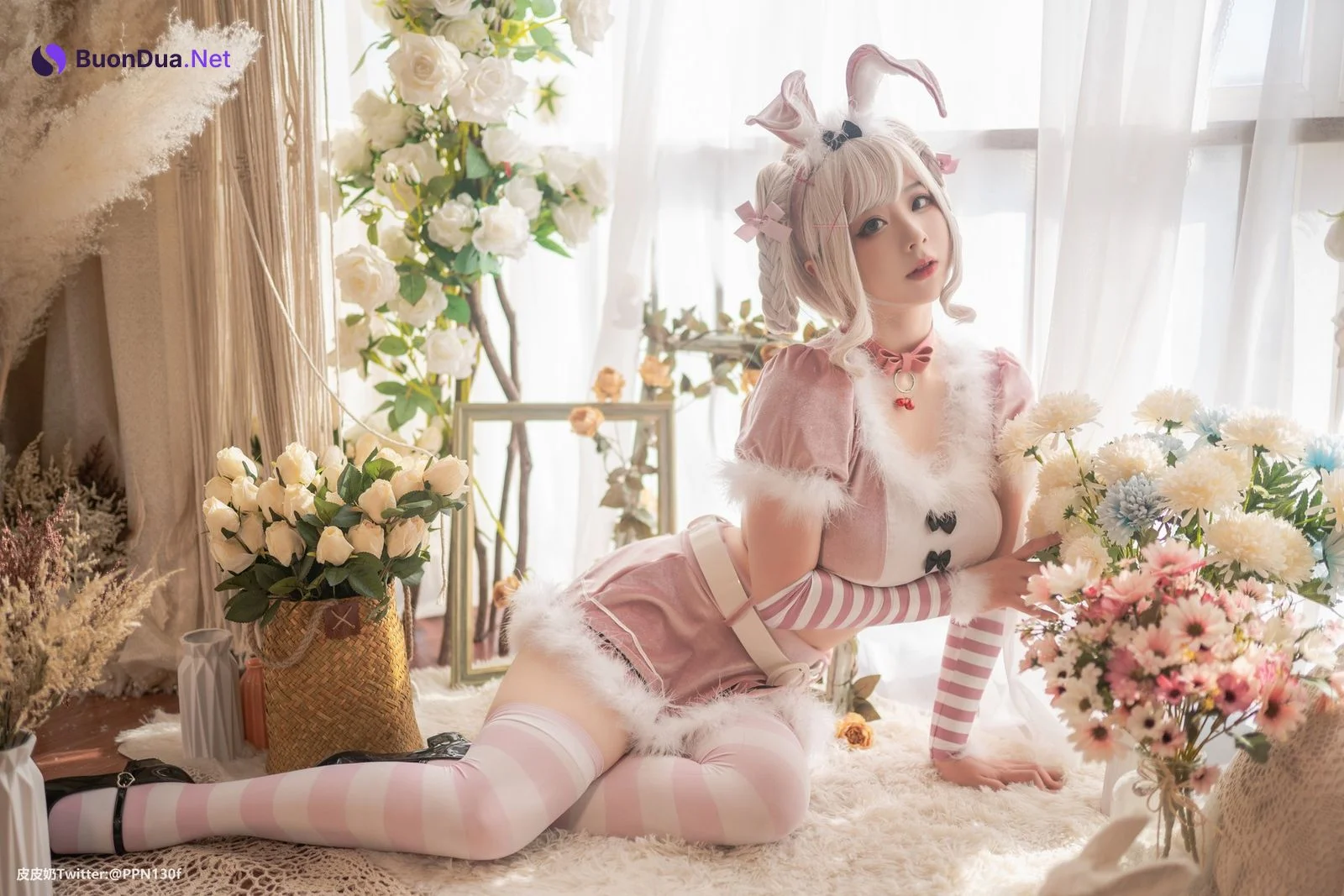 Cosplay 皮皮奶可可爱了啦 粉色兔兔 - Photo 6