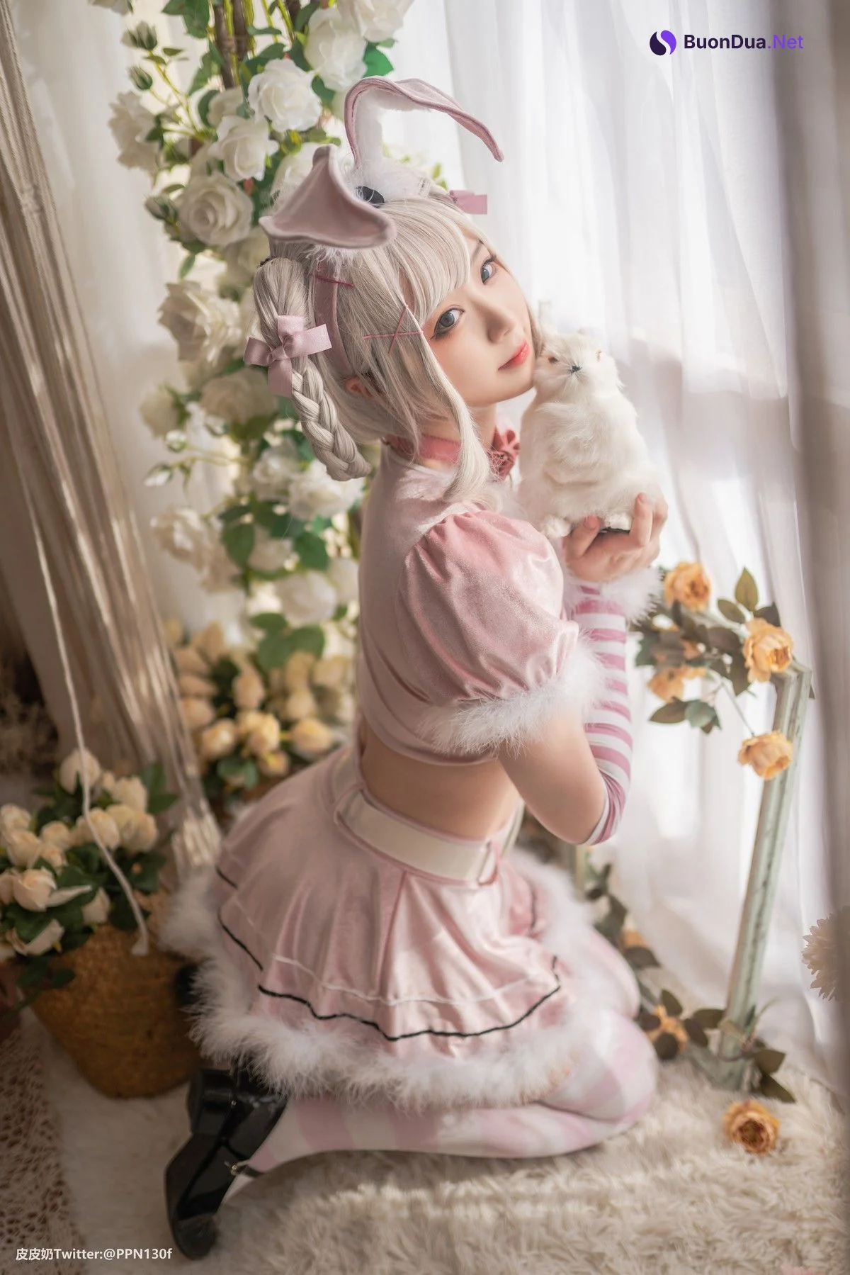 Cosplay 皮皮奶可可爱了啦 粉色兔兔 - Photo 7