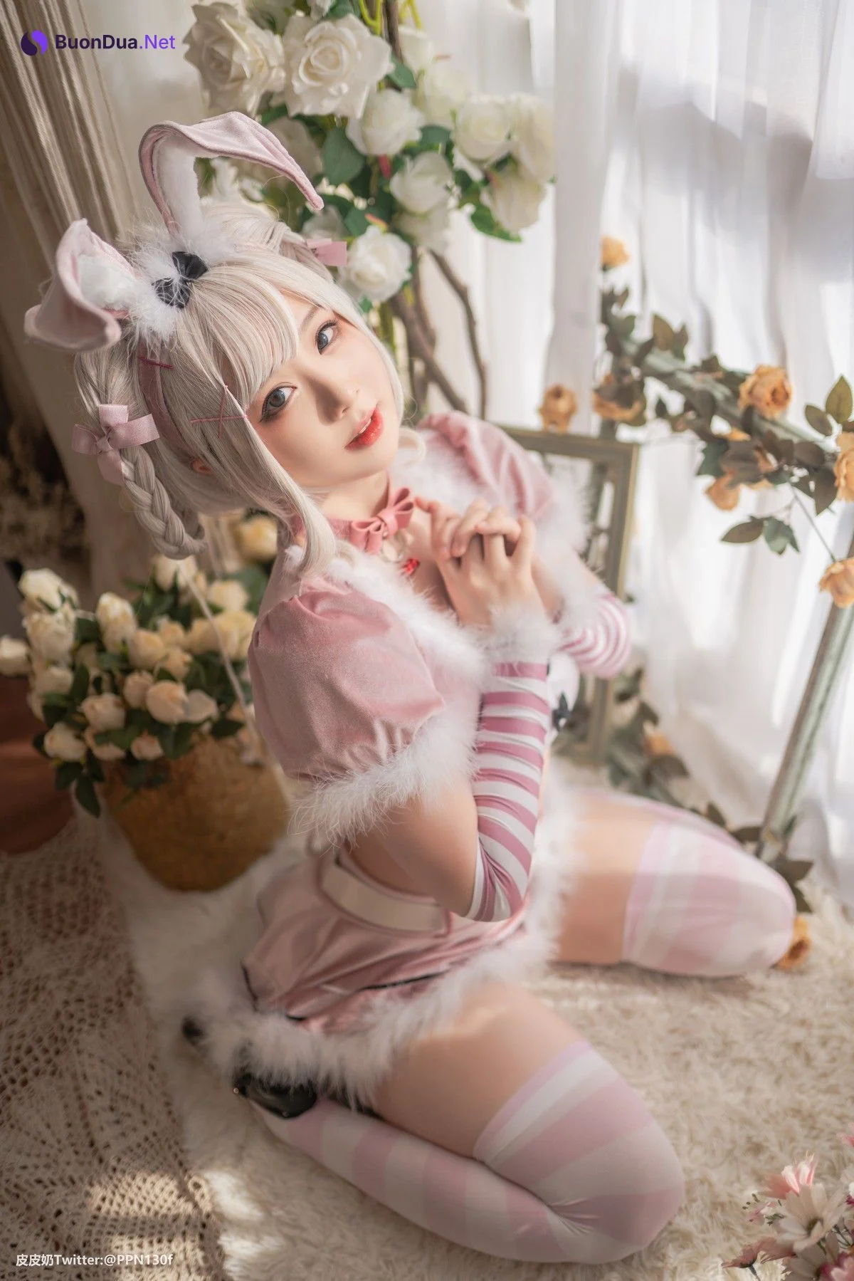 Cosplay 皮皮奶可可爱了啦 粉色兔兔 - Photo 8