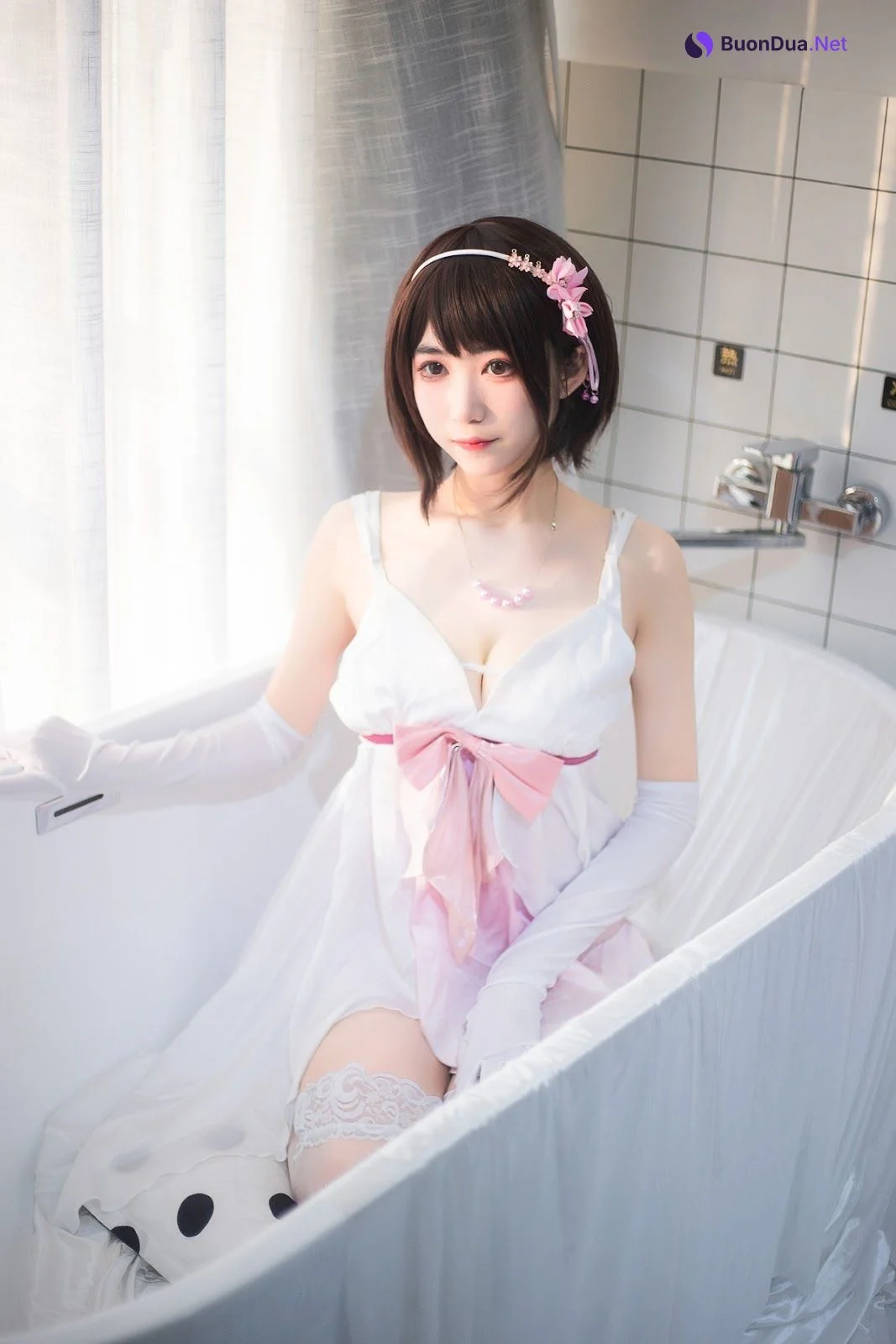 Cosplay 宮本桜 加藤惠浴室 - Photo 3