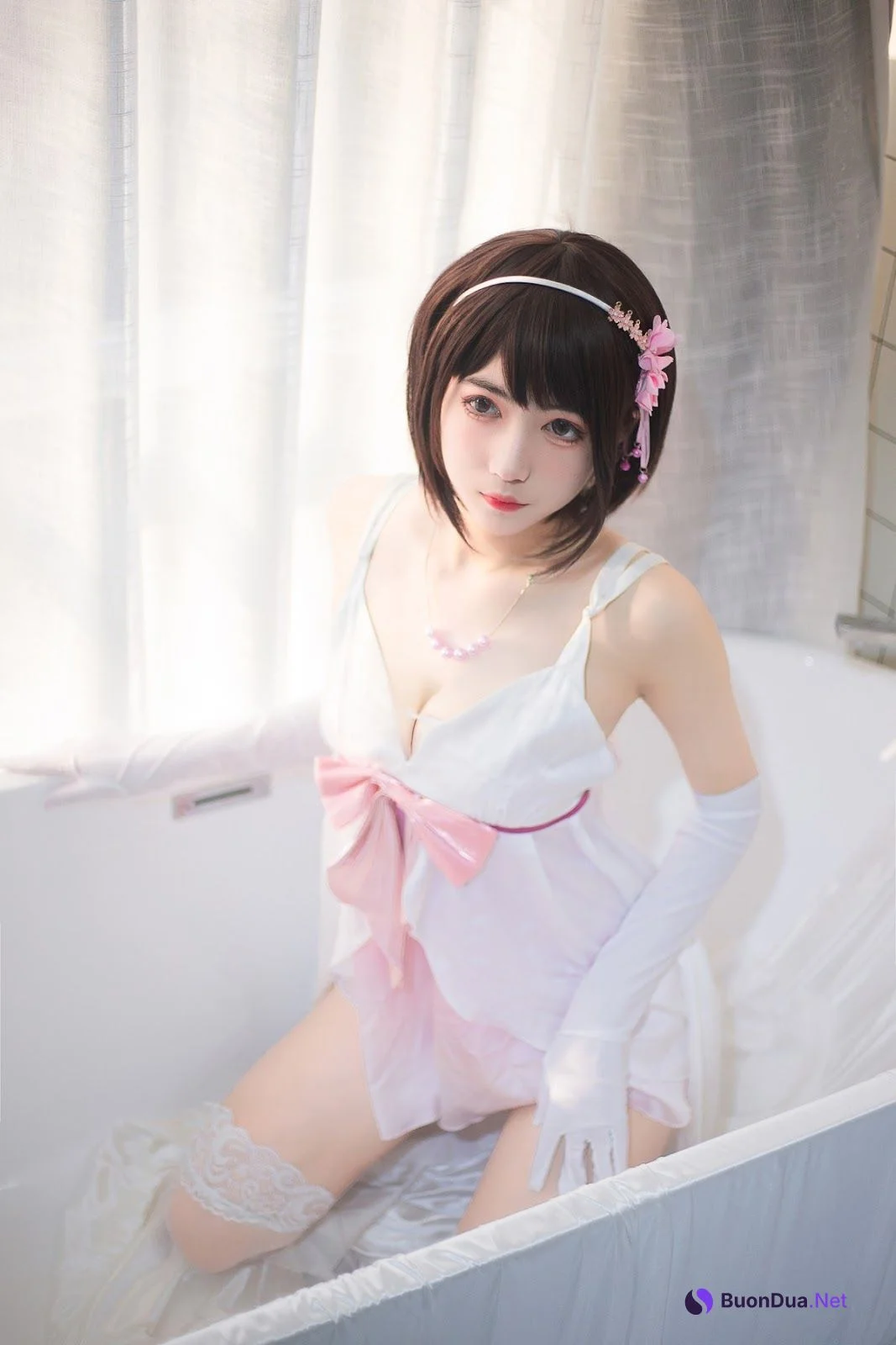 Cosplay 宮本桜 加藤惠浴室 - Photo 4